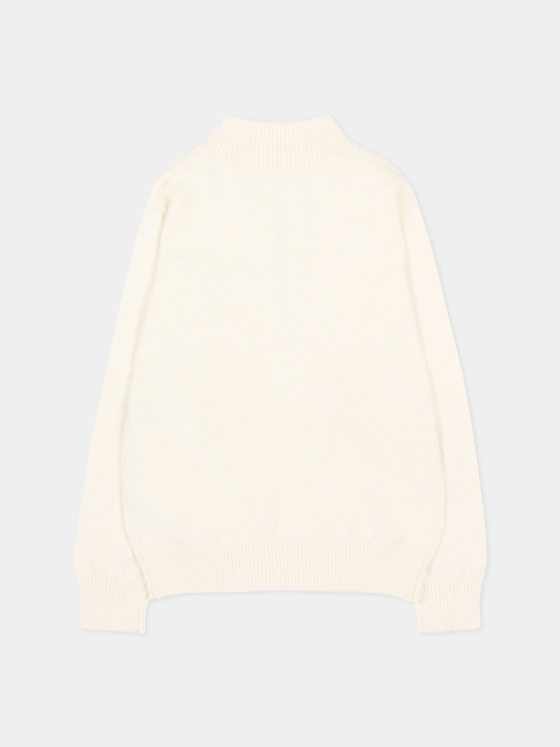 Maglione avorio per neonato con levriero,Trussardi Junior,TIA26116MA OFF-WHITE OFF-WHITE