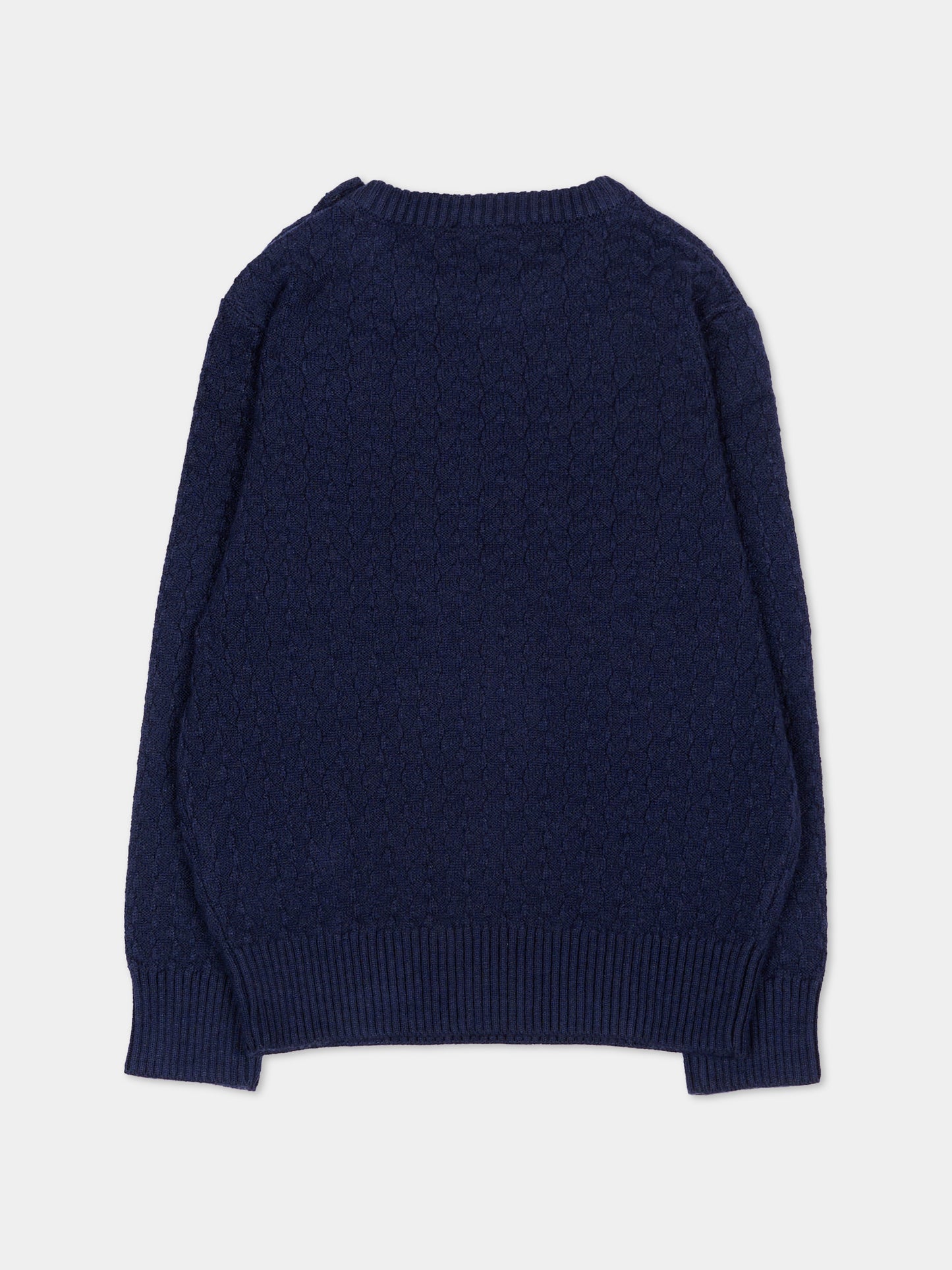 Maglione blu per neonato con logo,Trussardi Junior,TIA26003MA BLUE_NAVAL BLUE NAVAL