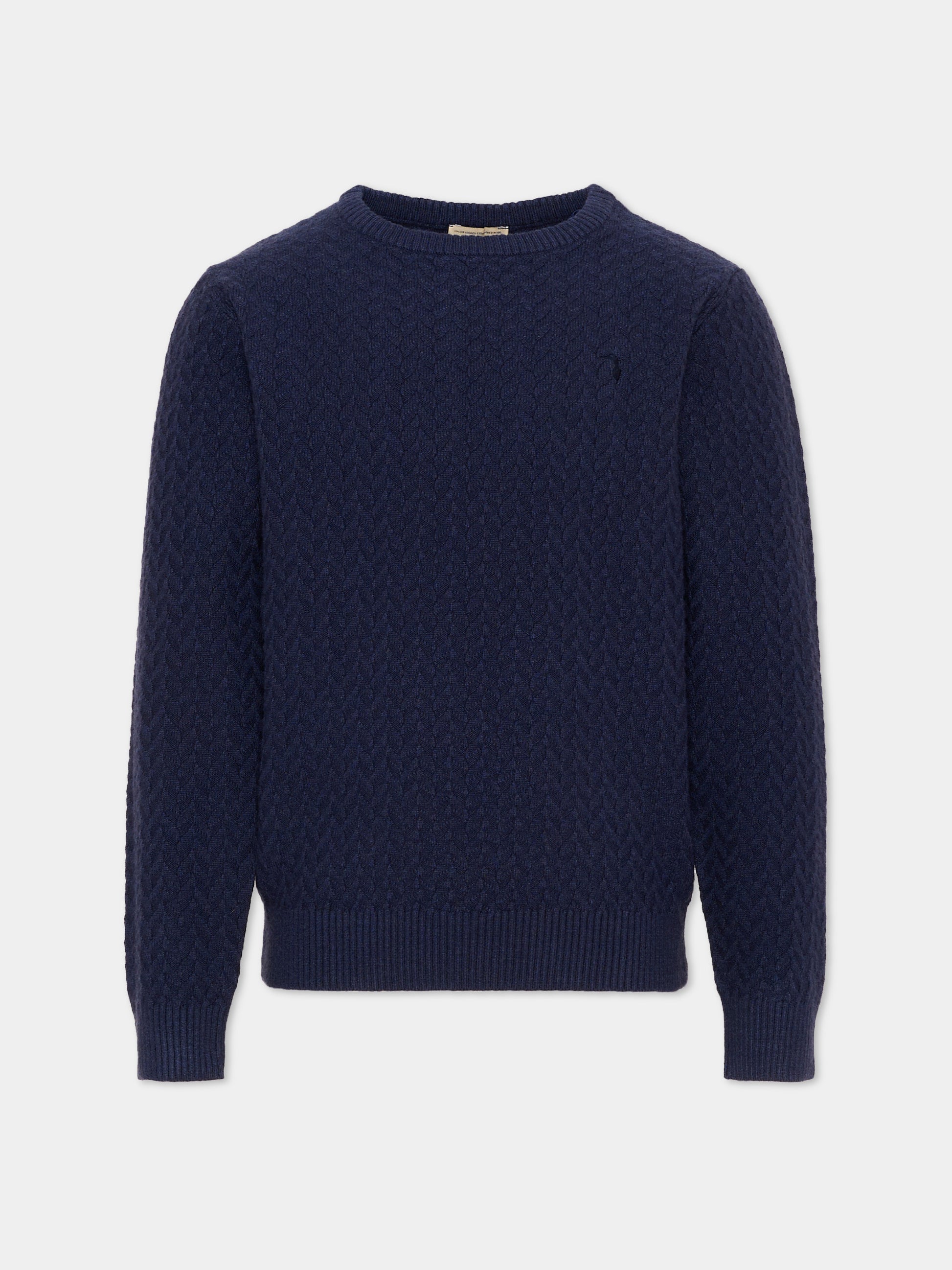 Maglione blu per bambino con logo,Trussardi Junior,TIA26003MA BLUE_NAVAL BLUE NAVAL