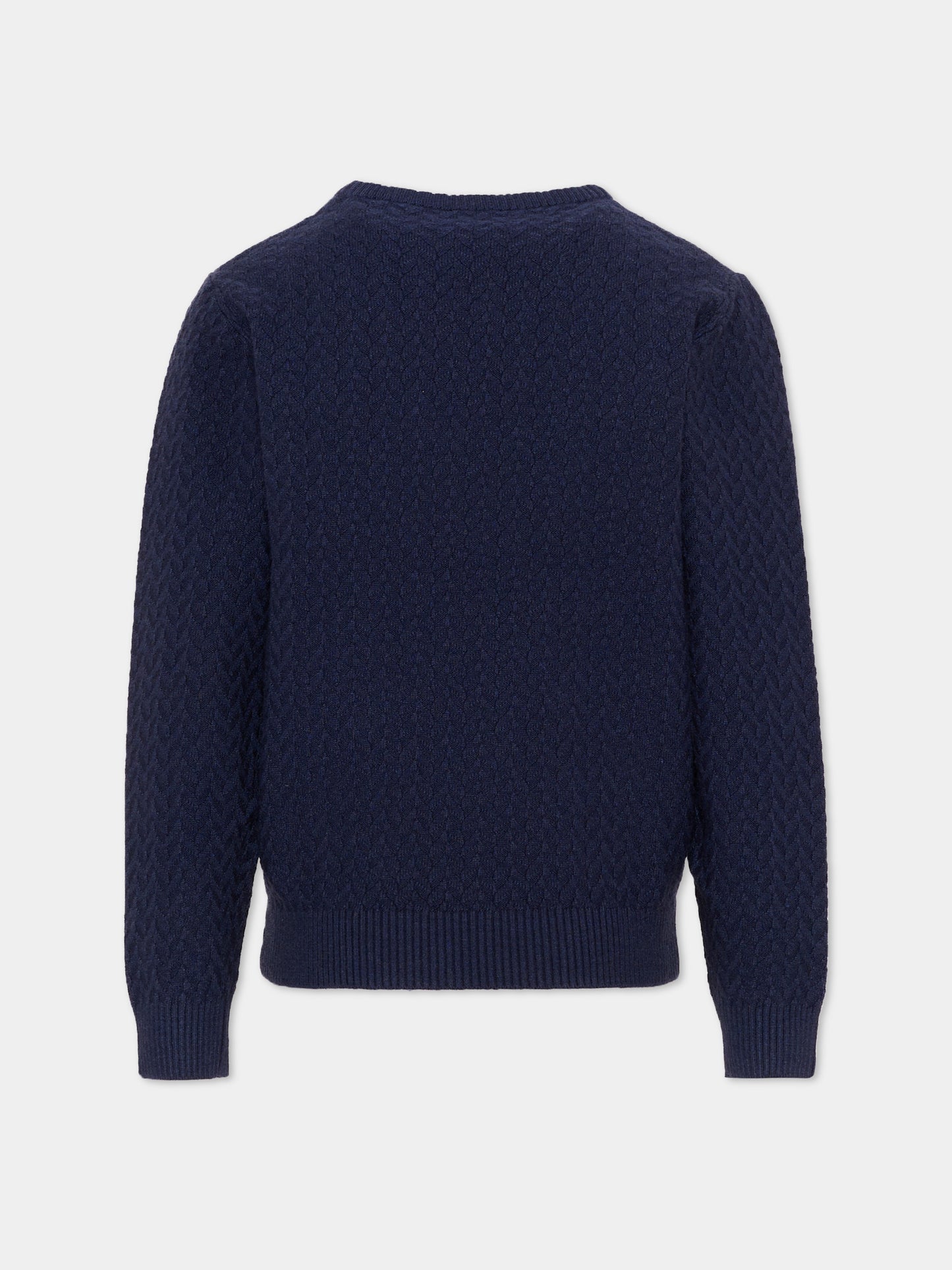 Maglione blu per bambino con logo,Trussardi Junior,TIA26003MA BLUE_NAVAL BLUE NAVAL