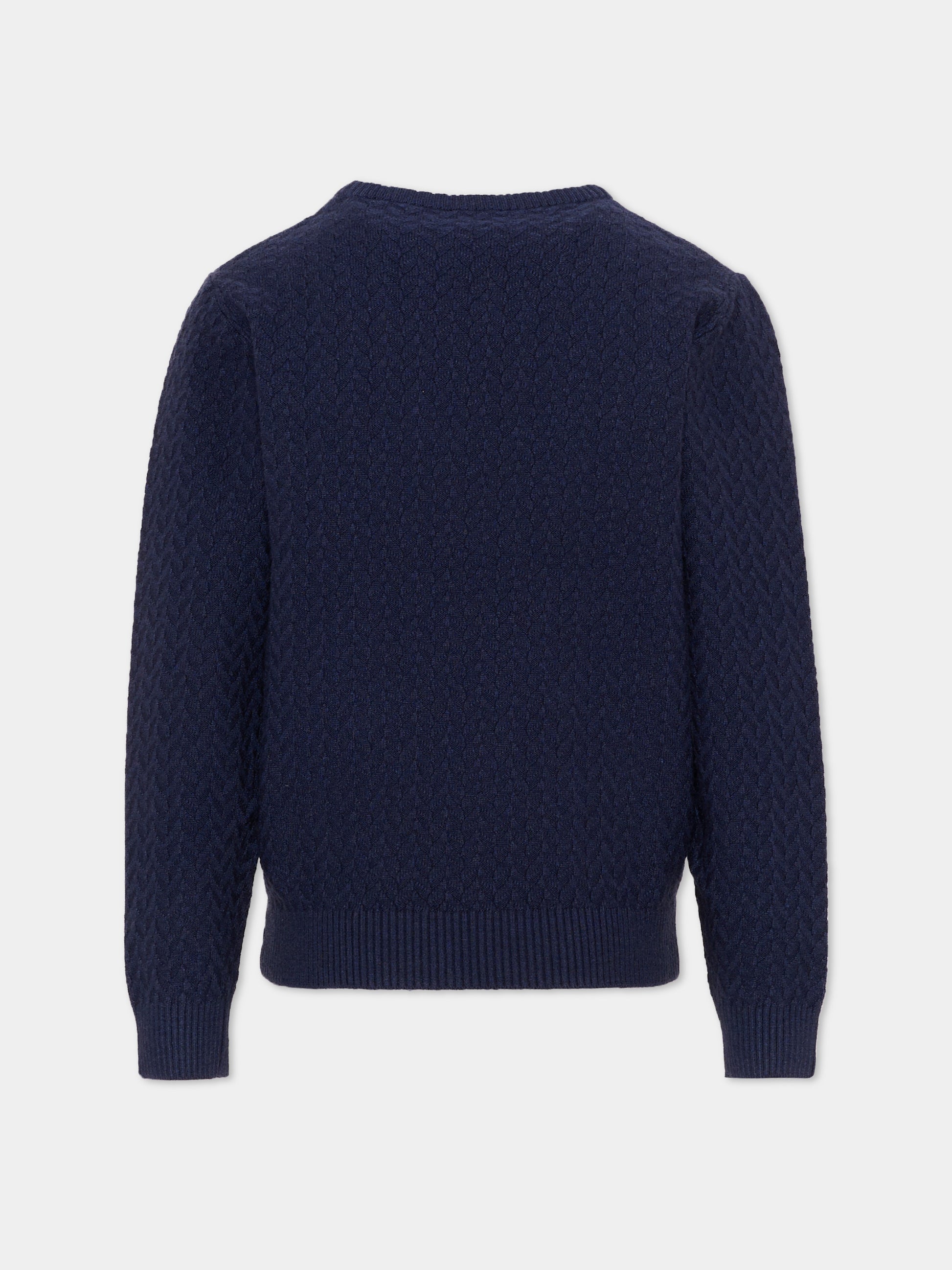 Maglione blu per bambino con logo,Trussardi Junior,TIA26003MA BLUE_NAVAL BLUE NAVAL