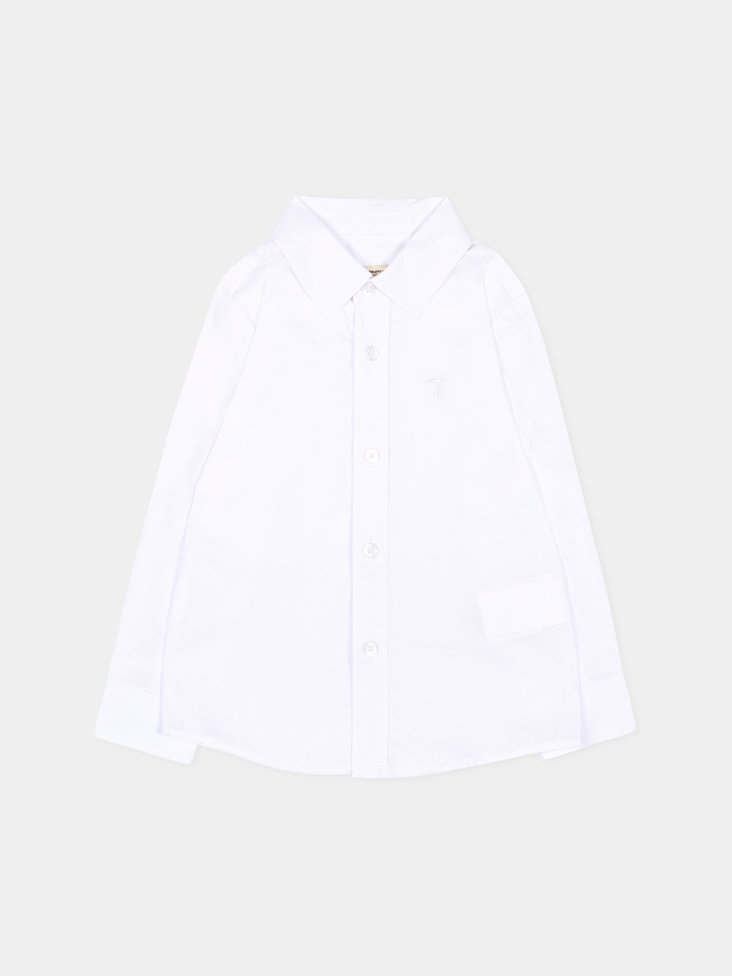 Camicia bianca per neonato con levriero,Trussardi Junior,TIA26016CA WHITE WHITE