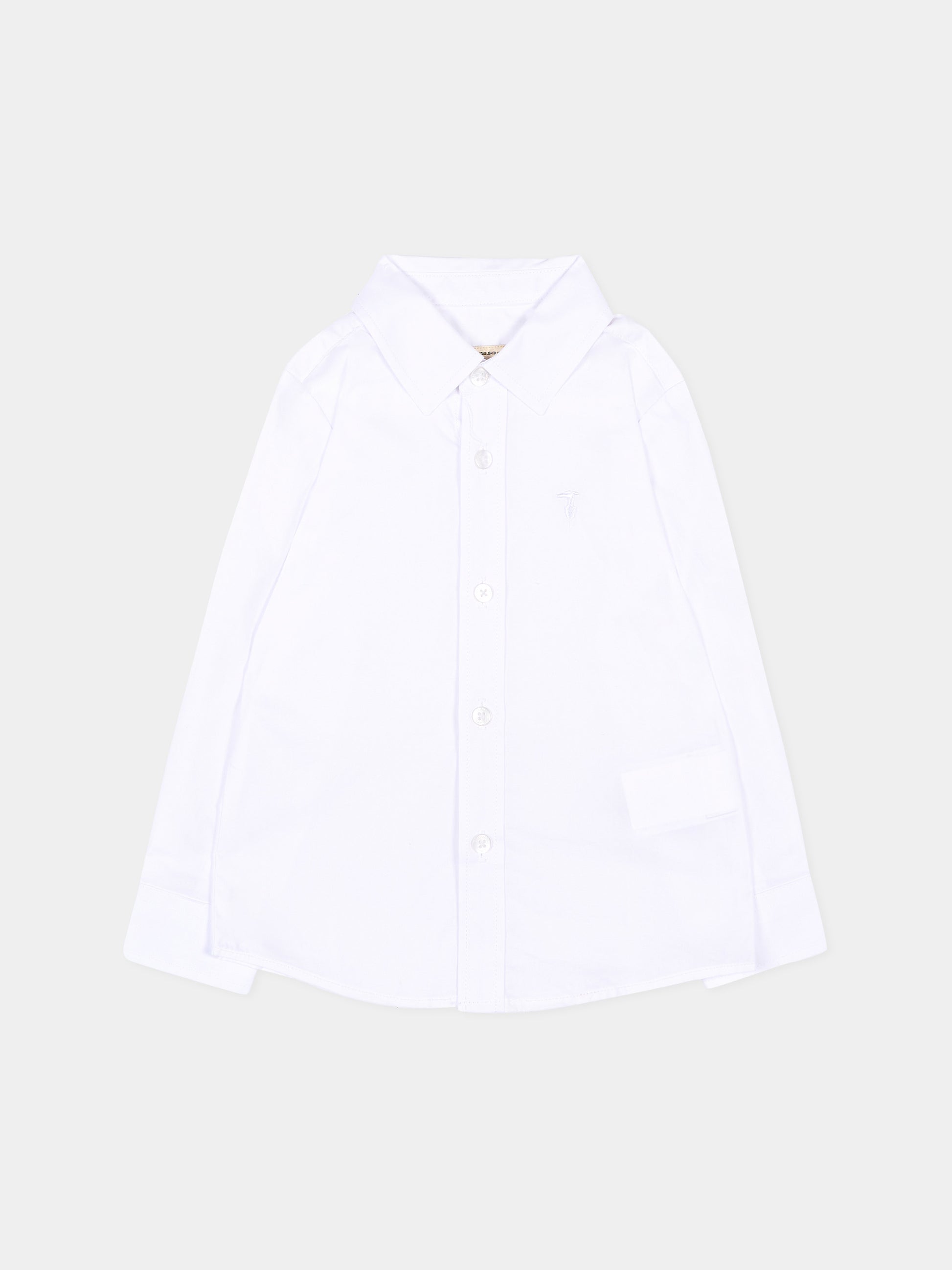 Camicia bianca per neonato con levriero,Trussardi Junior,TIA26016CA WHITE WHITE