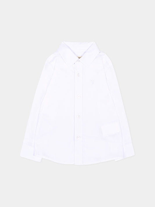 Camicia bianca per neonato con levriero,Trussardi Junior,TIA26016CA WHITE WHITE
