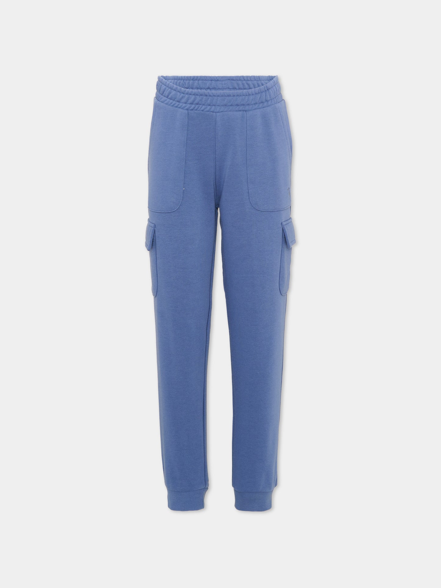 Pantaloni sportivi celeste per bambino con logo,Trussardi Junior,TIA26078PA AVIO AVIO