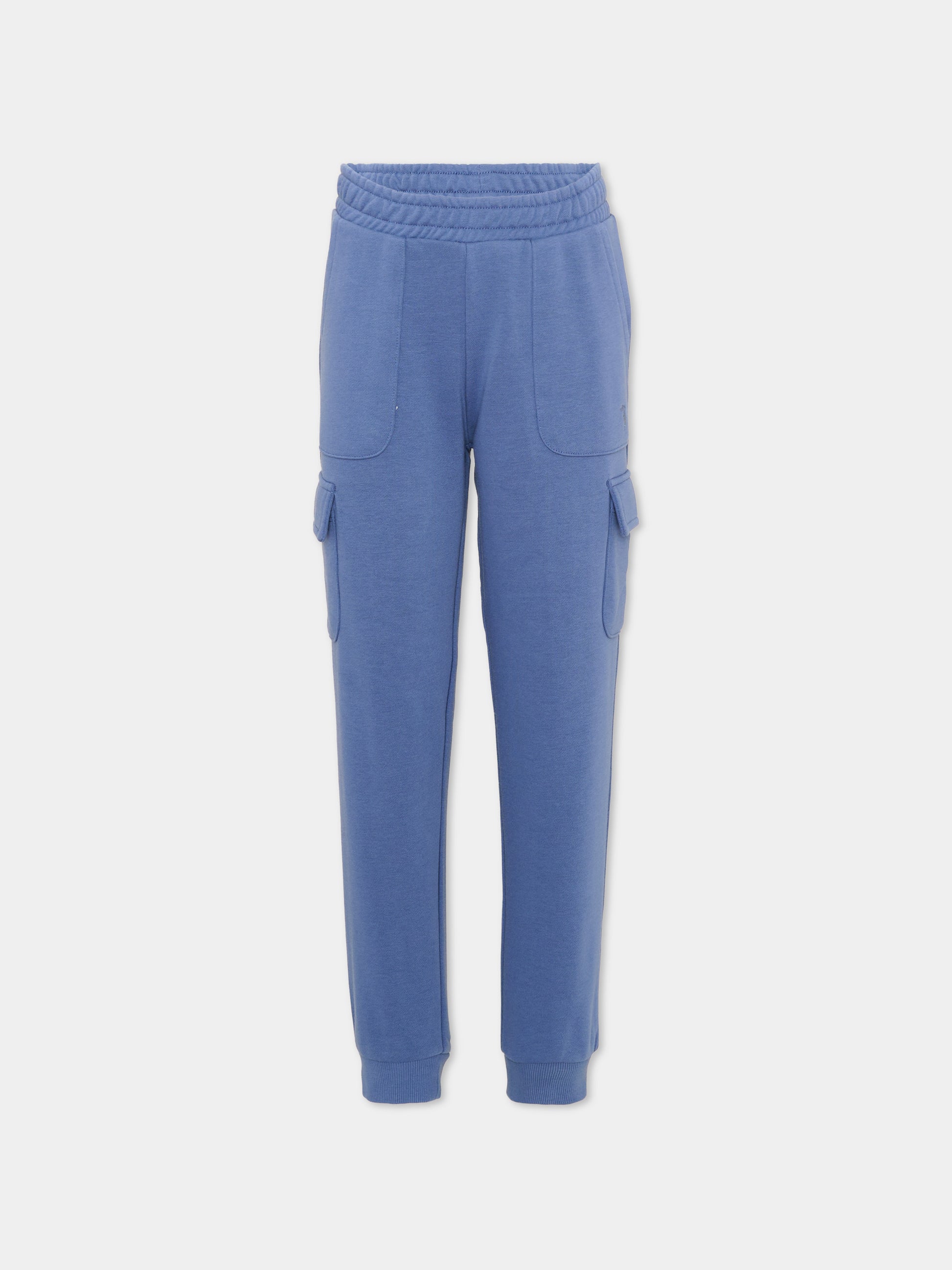 Pantaloni sportivi celeste per bambino con logo,Trussardi Junior,TIA26078PA AVIO AVIO