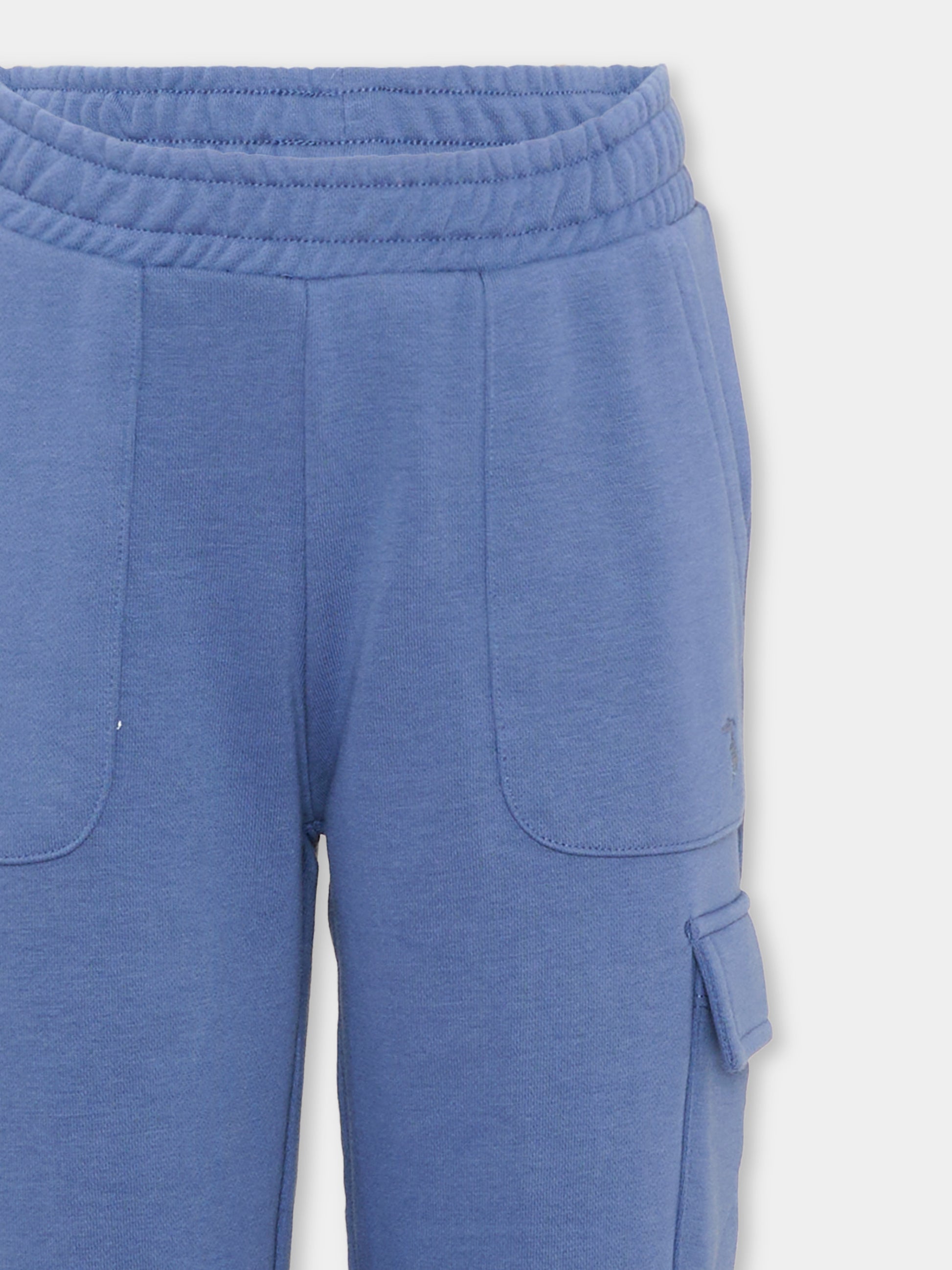 Pantaloni sportivi celeste per bambino con logo,Trussardi Junior,TIA26078PA AVIO AVIO