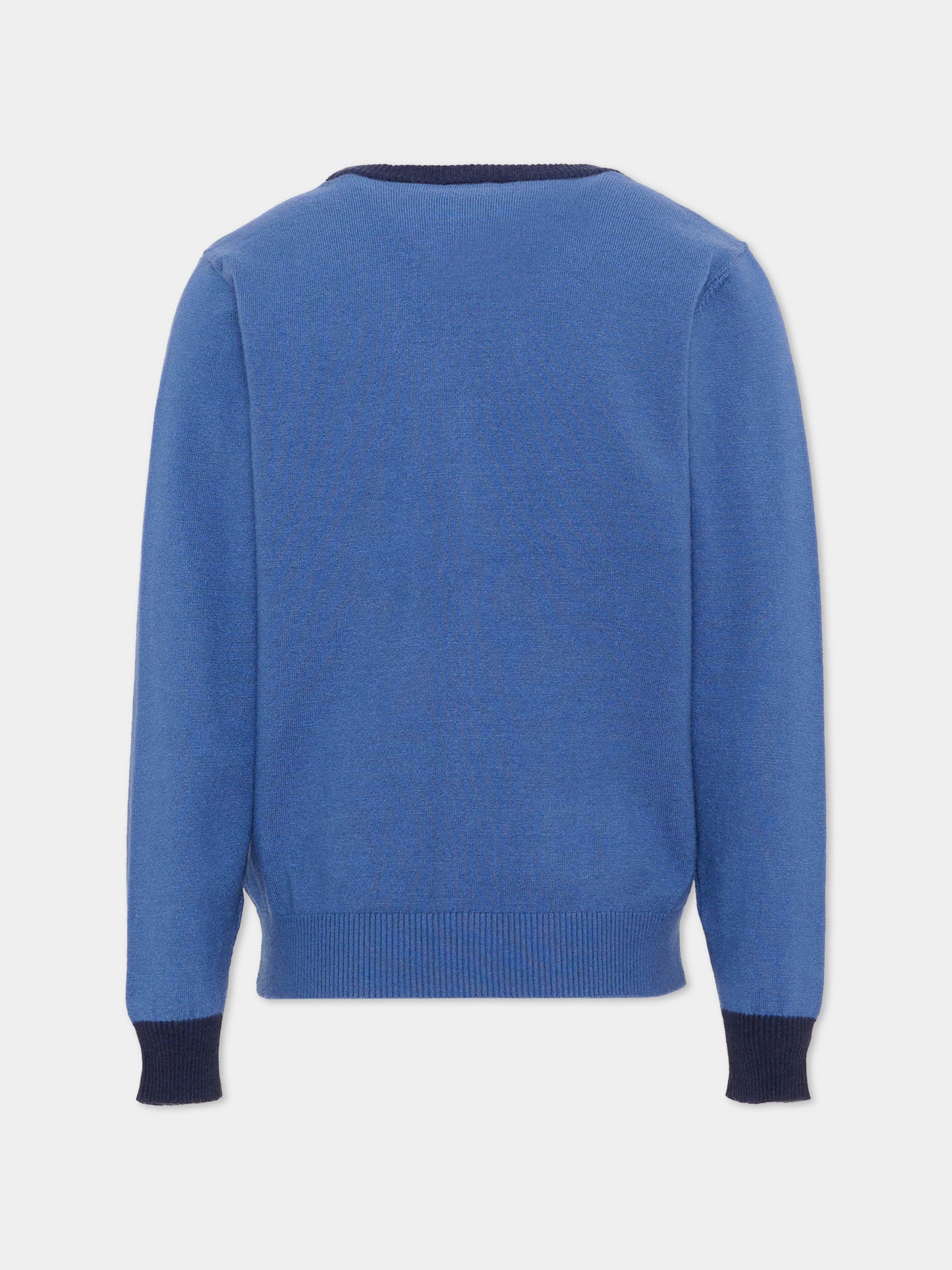 Cardigan blu per bambino con logo,Trussardi Junior,TIA26071CD AVIO/BL.N. AVIO