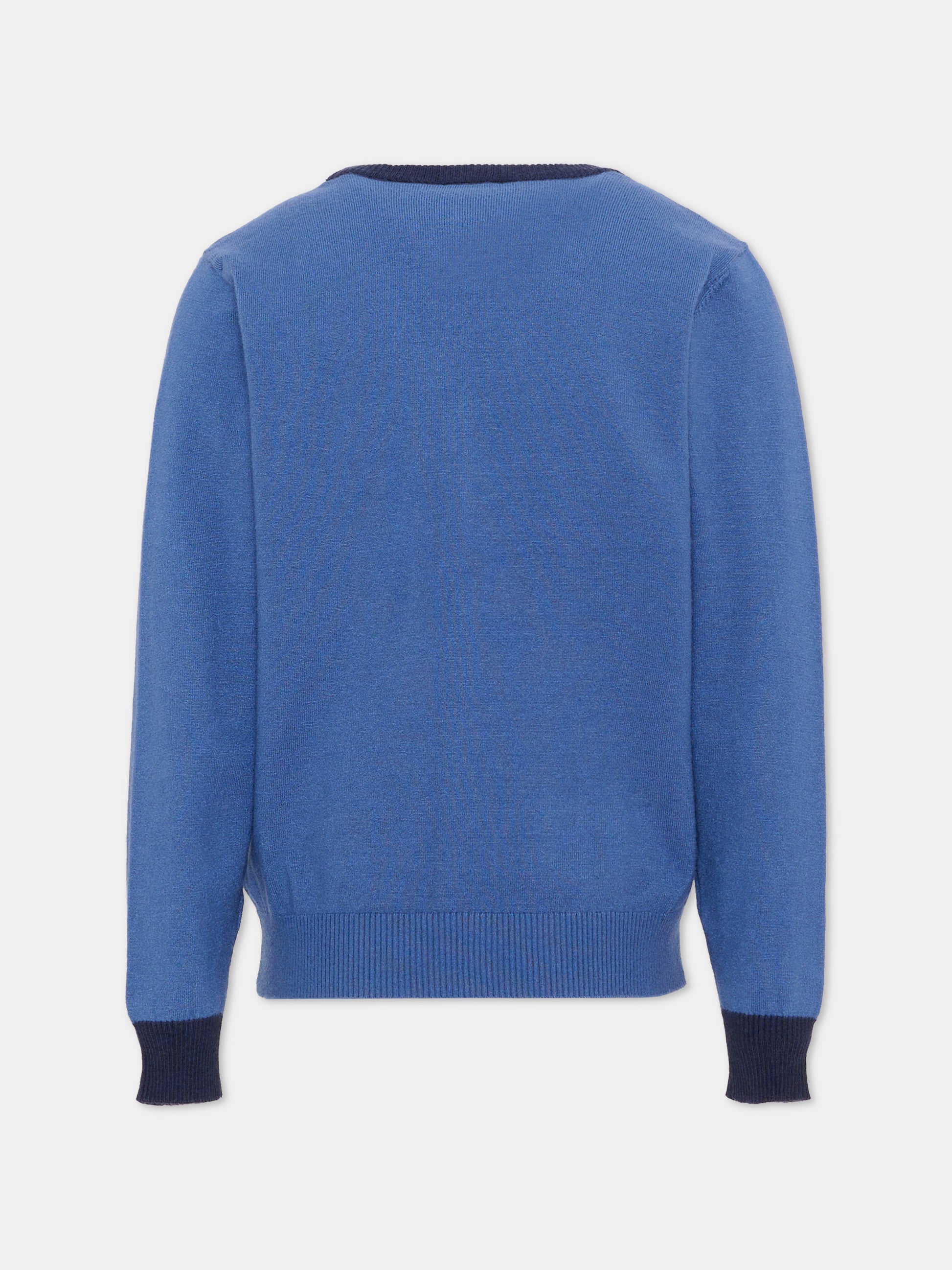 Cardigan blu per bambino con logo,Trussardi Junior,TIA26071CD AVIO/BL.N. AVIO