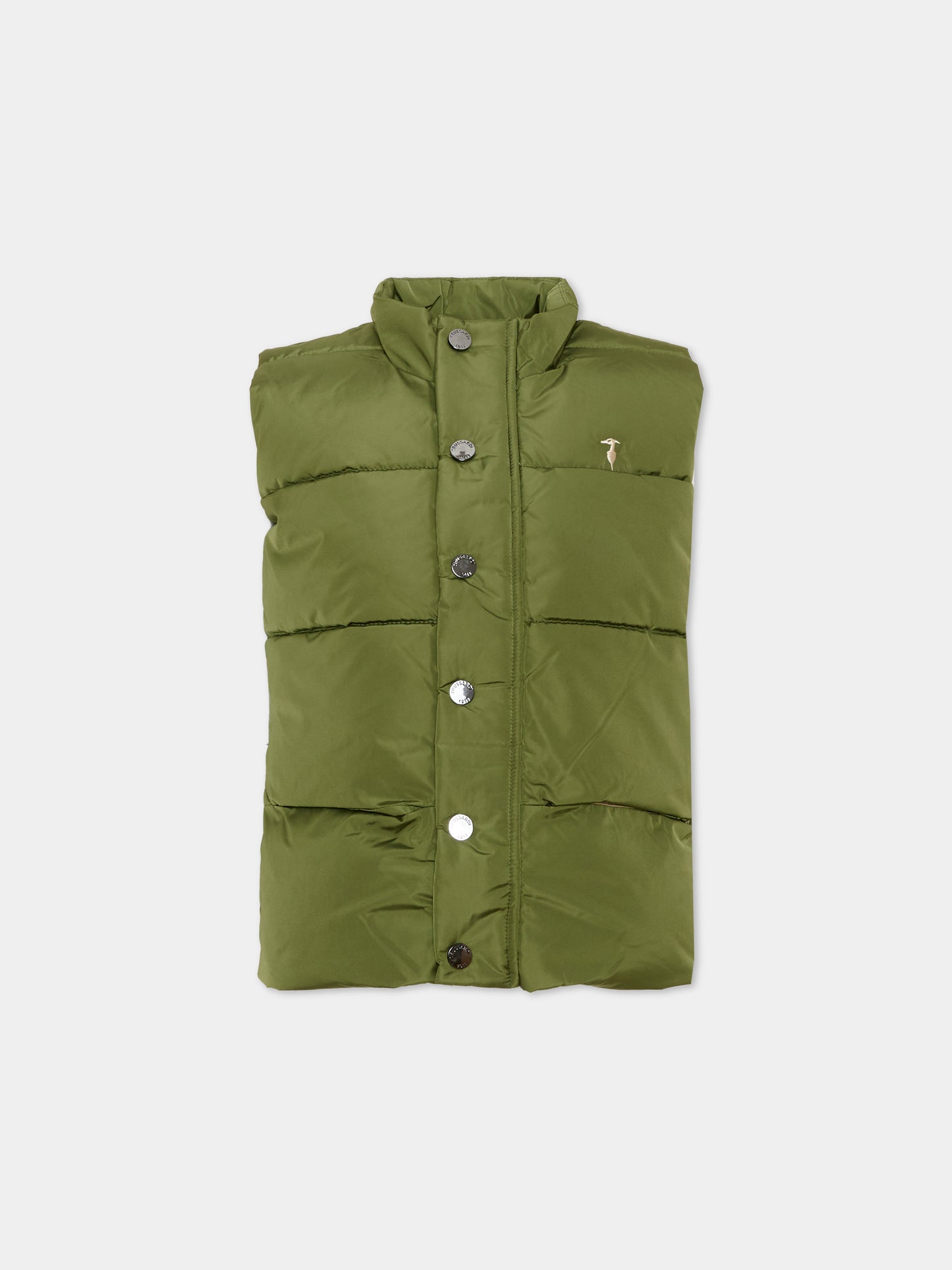Gilet verde per bambino con logo,Trussardi Junior,TIA26081PI CYPRESS CYPRESS