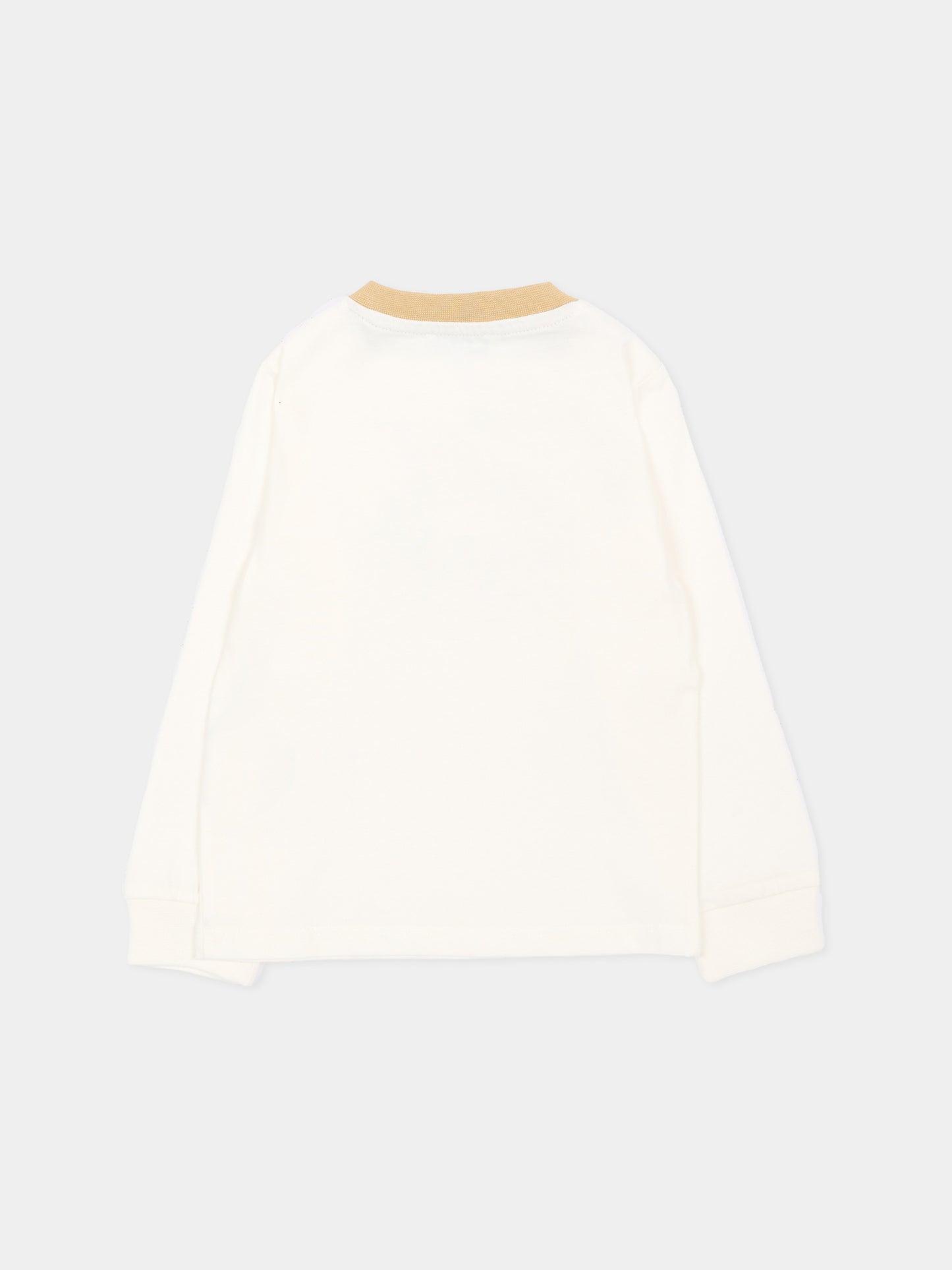 T-Shirt avorio per neonato con logo,Trussardi Junior,TIA26112TS O-WHT/KHAK OFF-WHITE