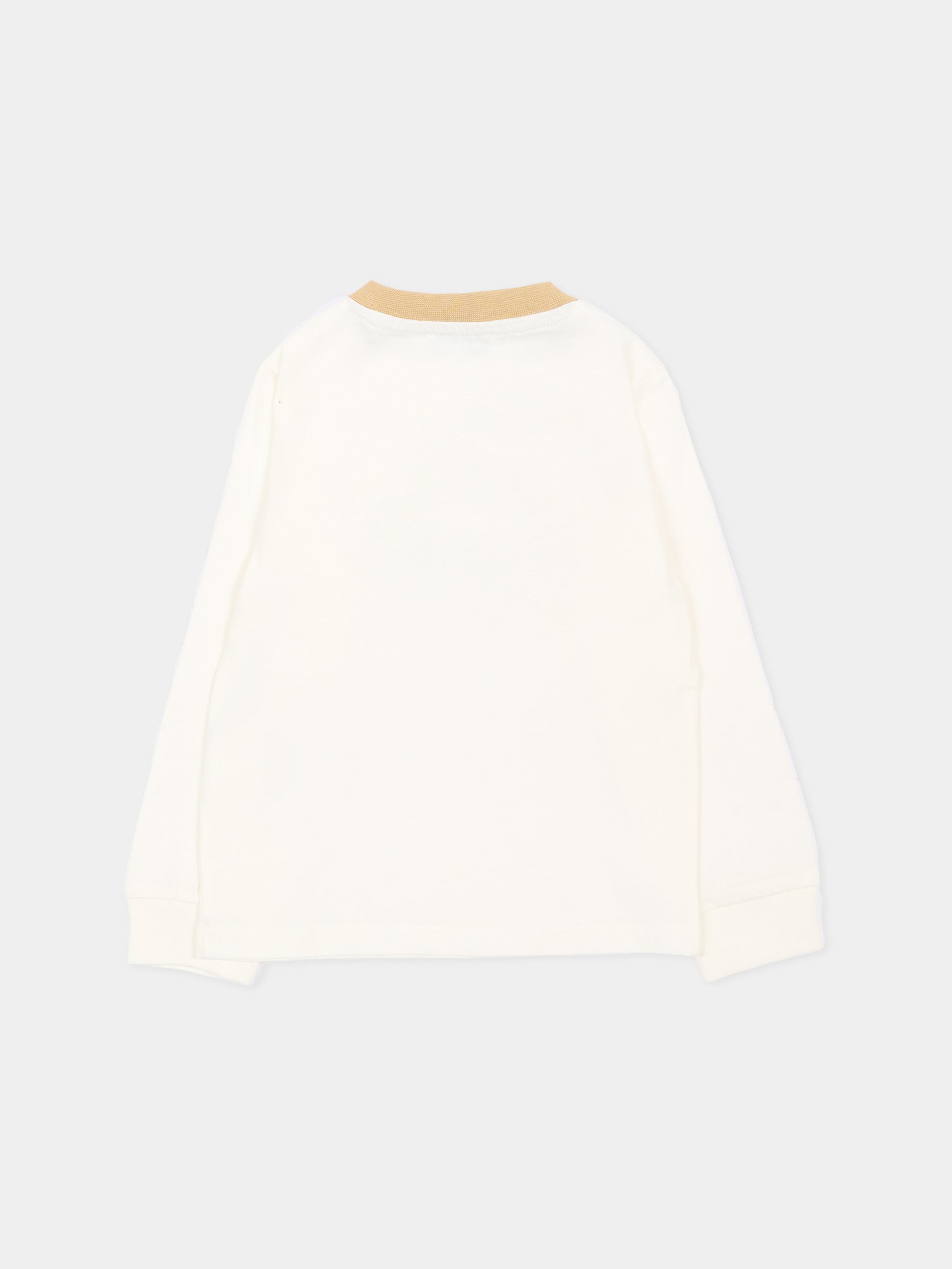 T-Shirt avorio per neonato con logo,Trussardi Junior,TIA26112TS O-WHT/KHAK OFF-WHITE