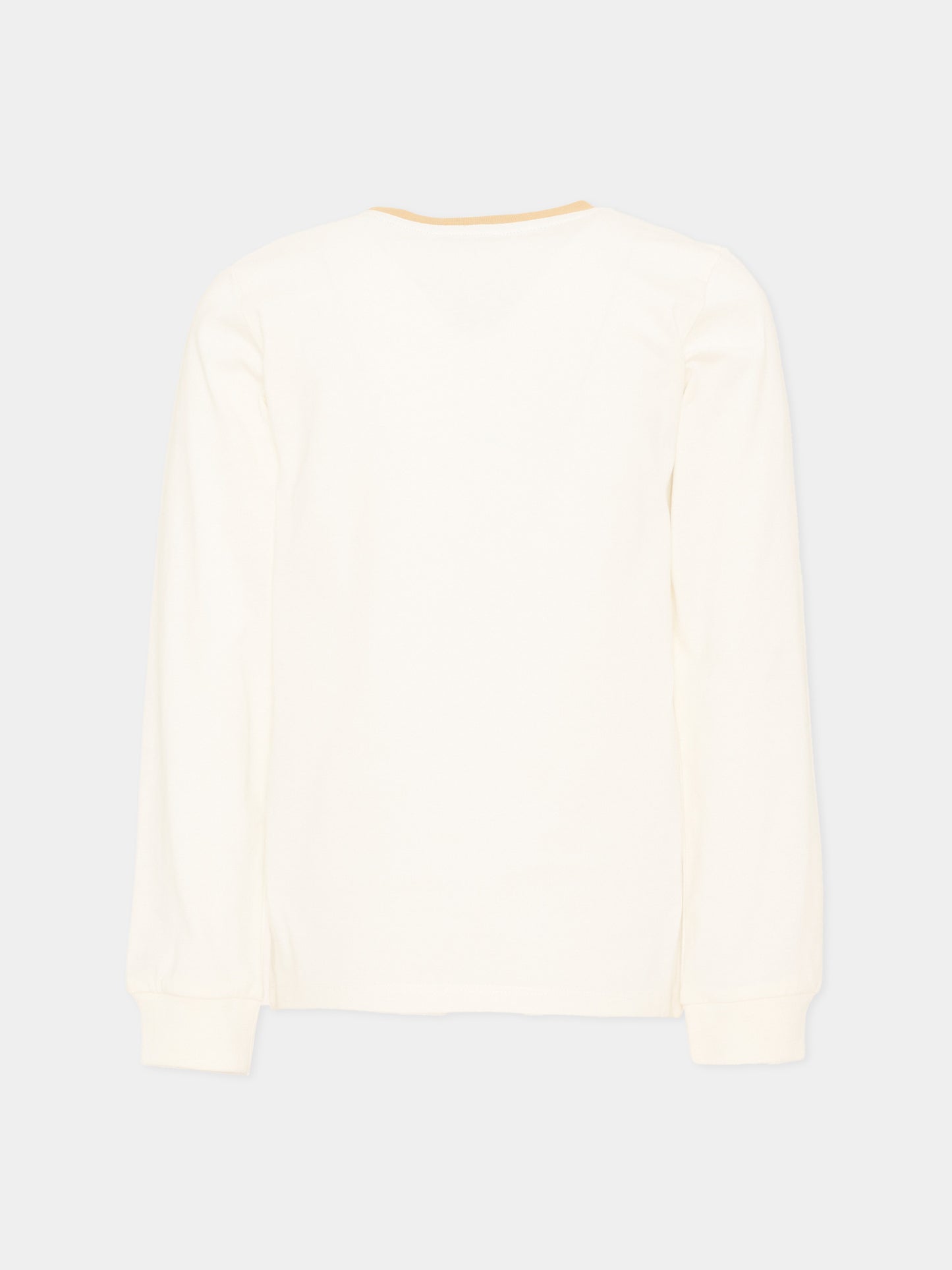 T-Shirt avorio per bambino con logo,Trussardi Junior,TIA26112TS O-WHT/KHAK OFF-WHITE
