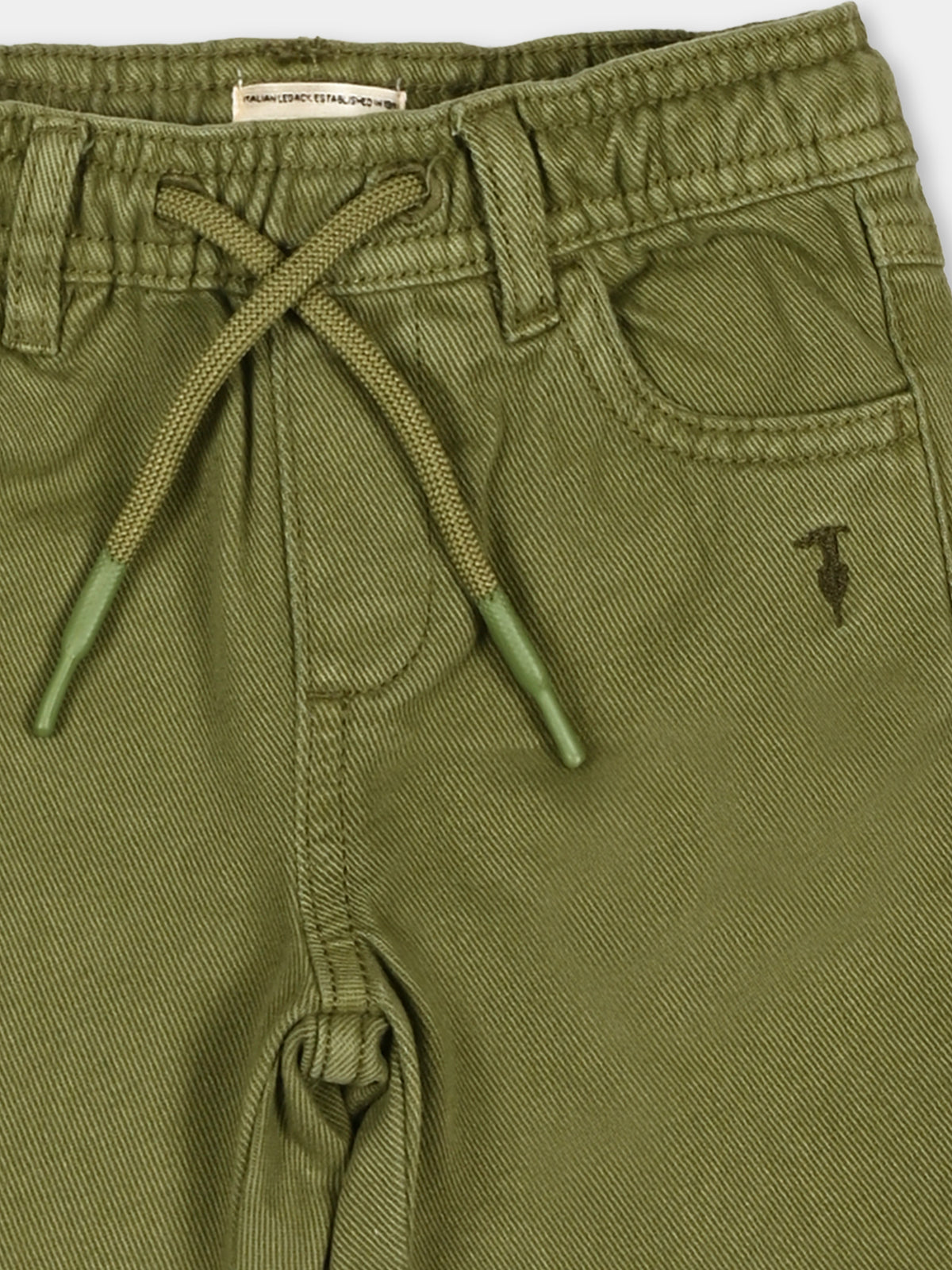 Pantalone verde per neonato con coulisse,Trussardi Junior,TIA26109PA CYPRESS CYPRESS