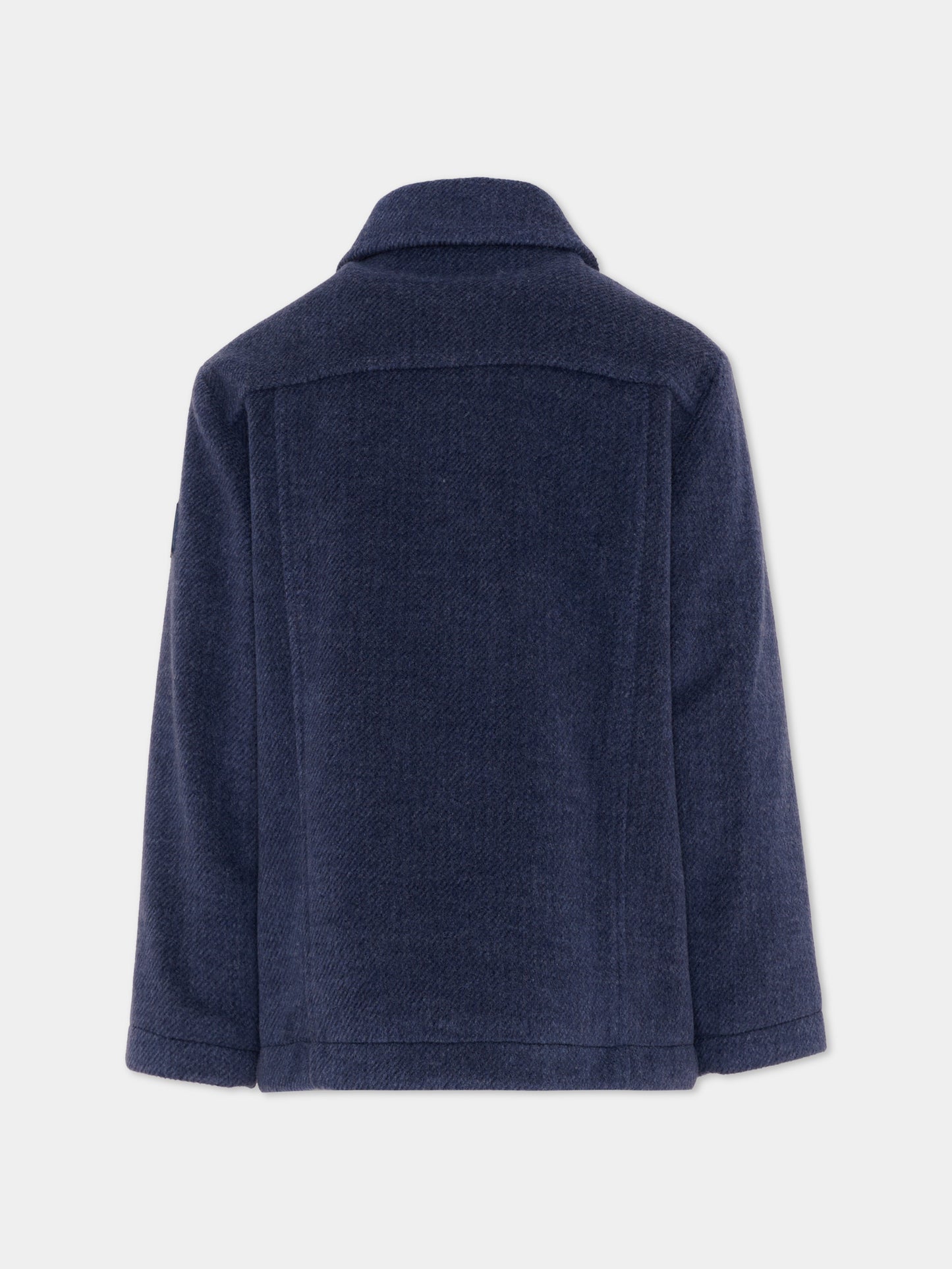 Cappotto blu per bambino con patch logo,Trussardi Junior,TBA26068CP BLUE_NAVAL BLUE NAVAL