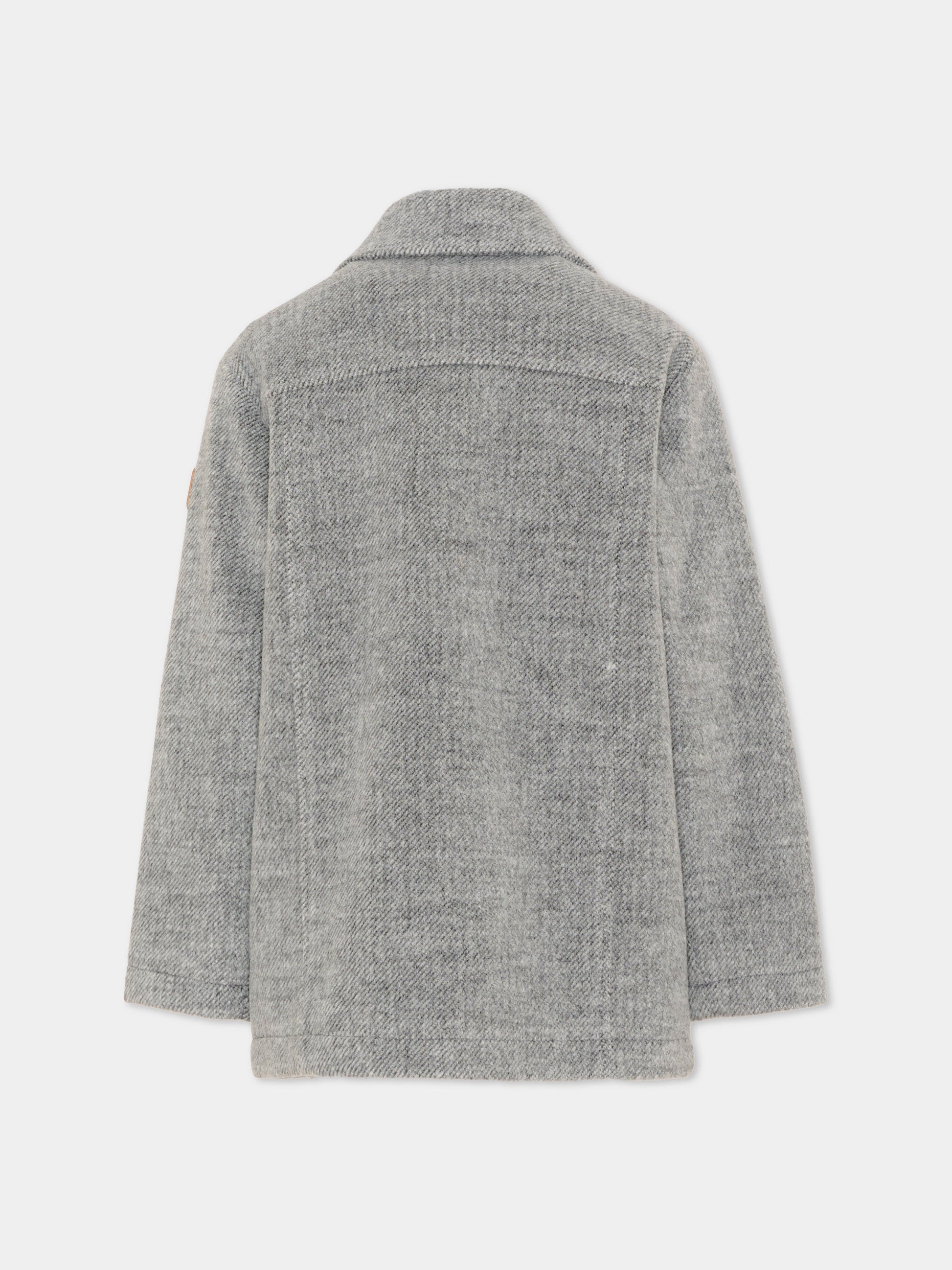Cappotto grigio per bambino,Trussardi Junior,TBA26068CP GREY_LIG.M GREY LIGHT MELANGE