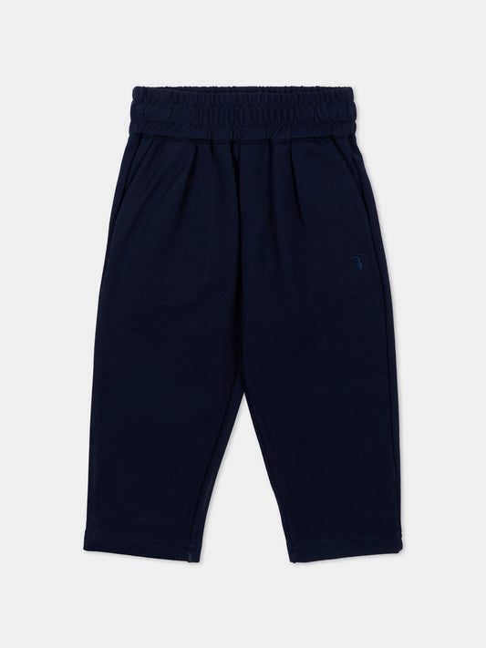 Pantalone blu per neonato con logo,Trussardi Junior,TIA26172PA BLUE_NAVAL BLUE NAVAL