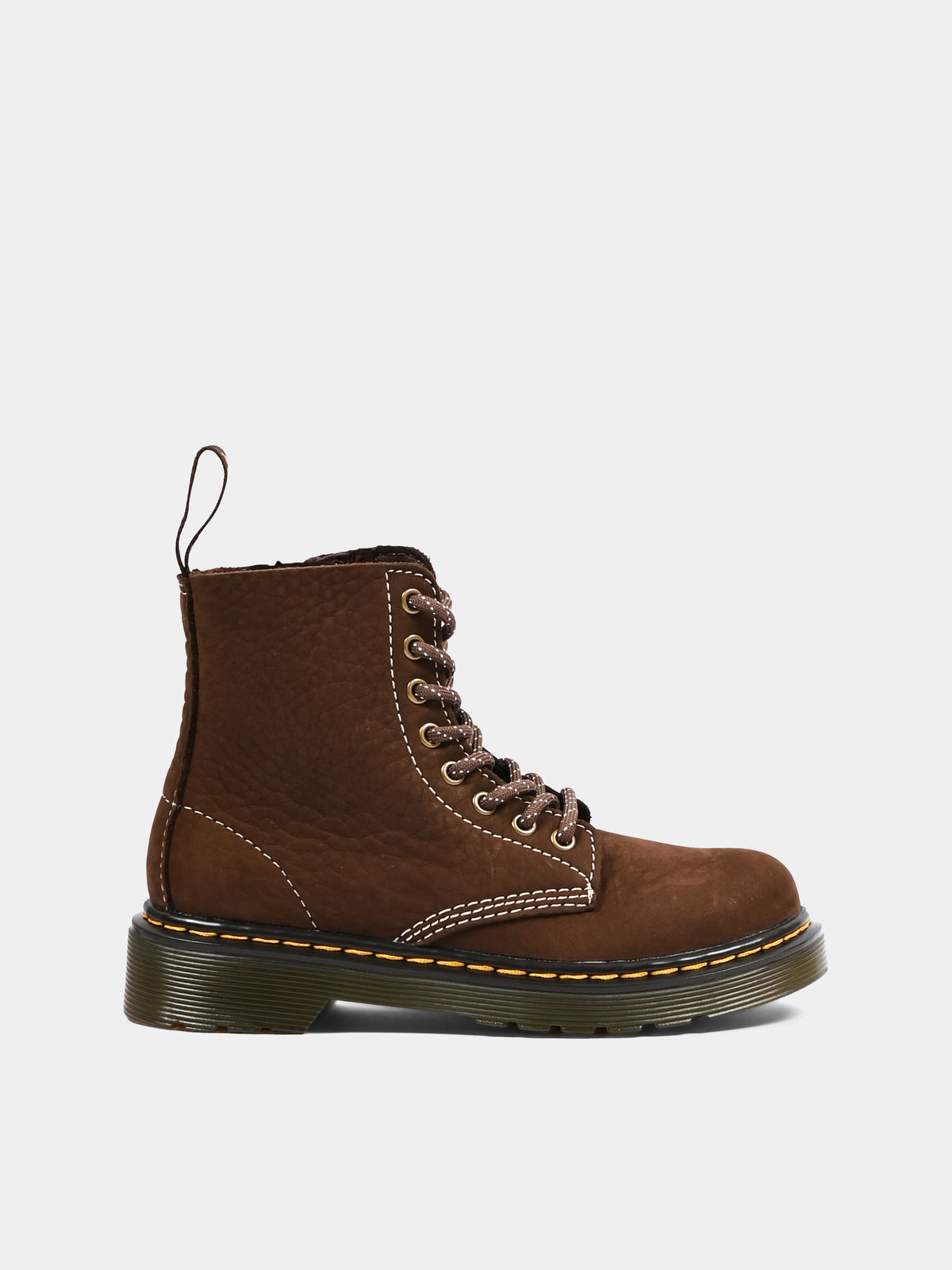 Anfibi marroni 1460 Pascal per bambino,Dr. Martens,1460 PASCAL J 42168200 DARK BROWN TUMBLED NUBUCK