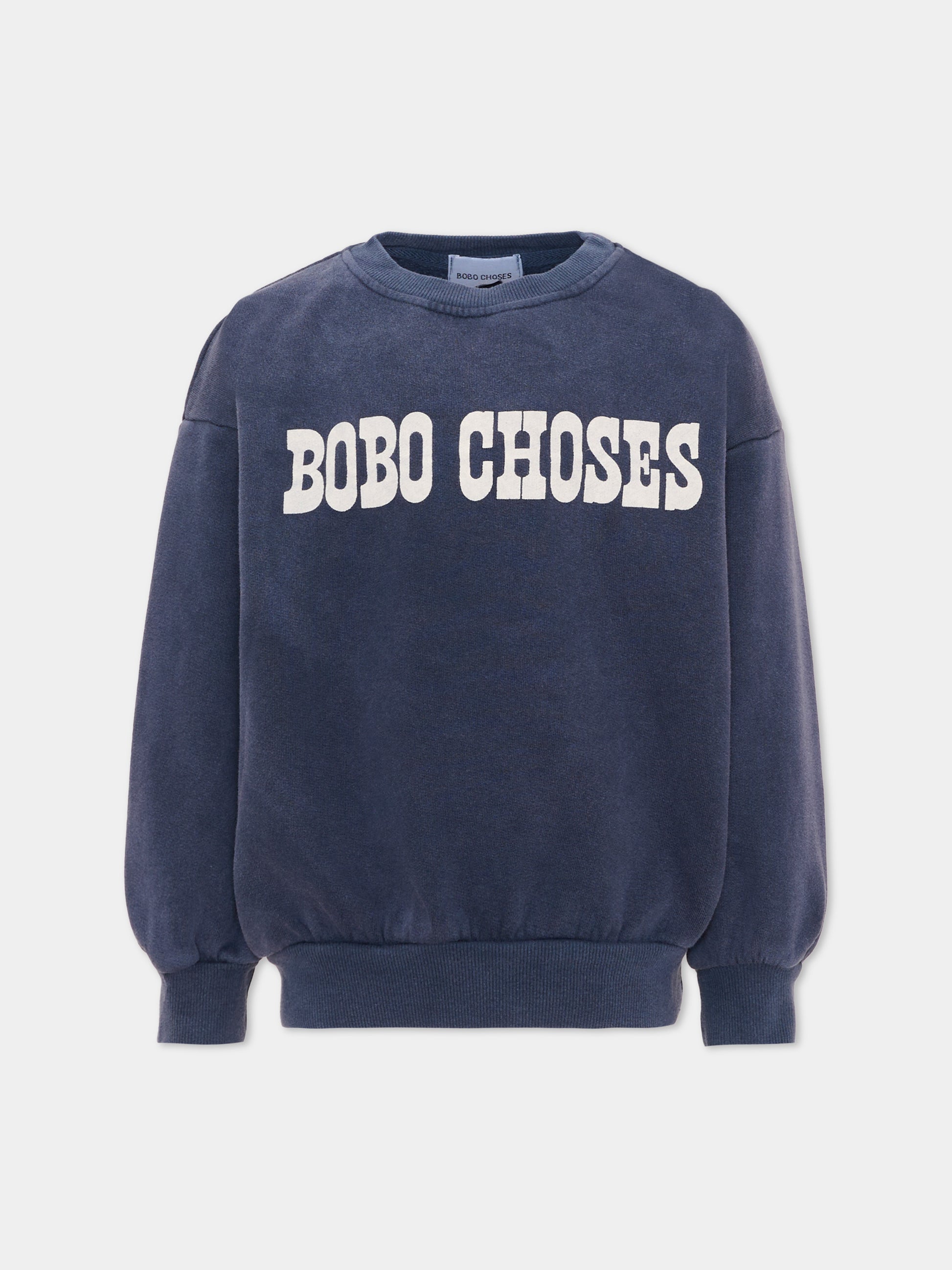Felpa blu per bambino con logo,Bobo Choses,B226AC033