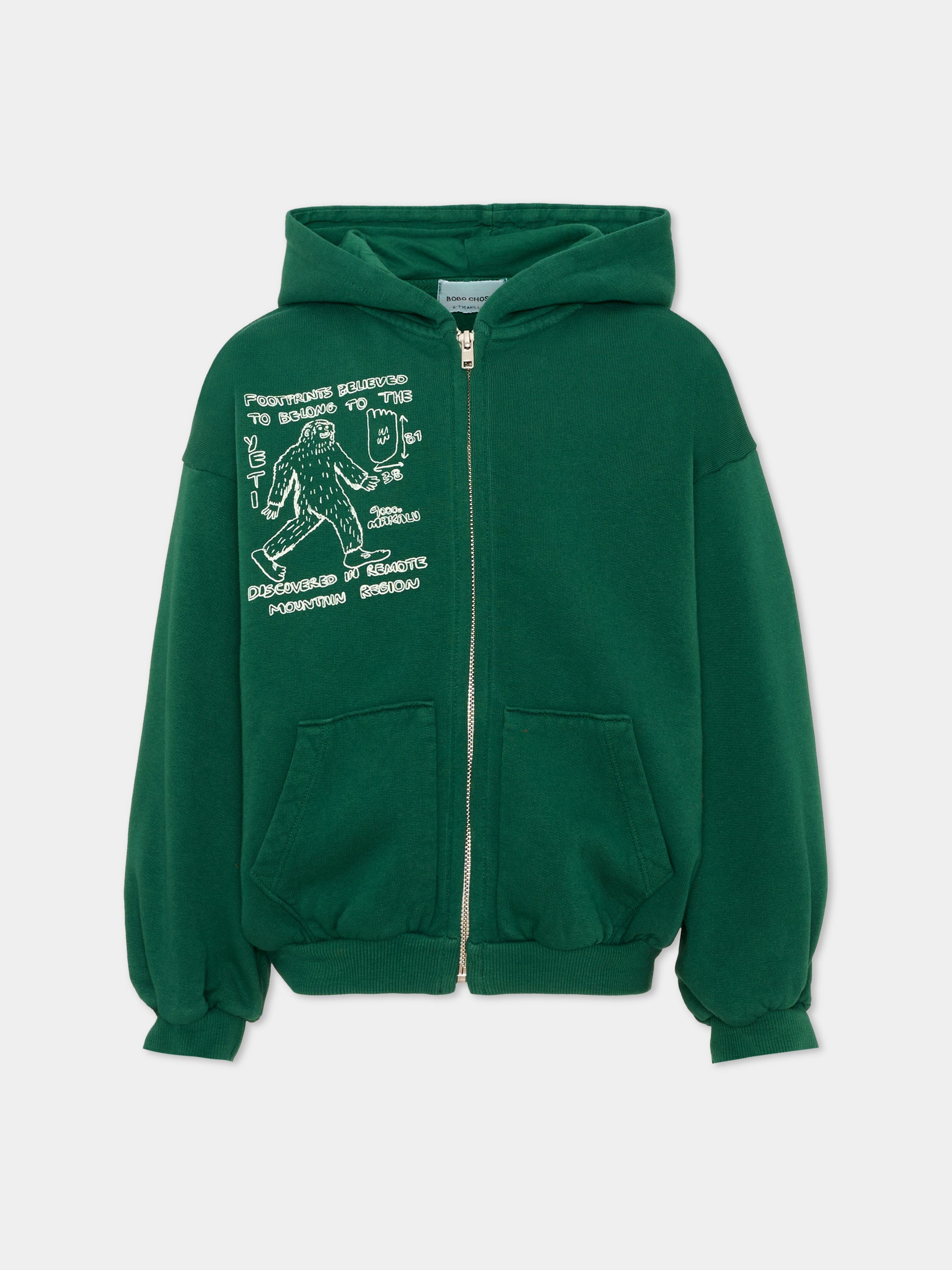 Felpa con cappuccio verde con stampa per bambino,Bobo Choses,B226AC050