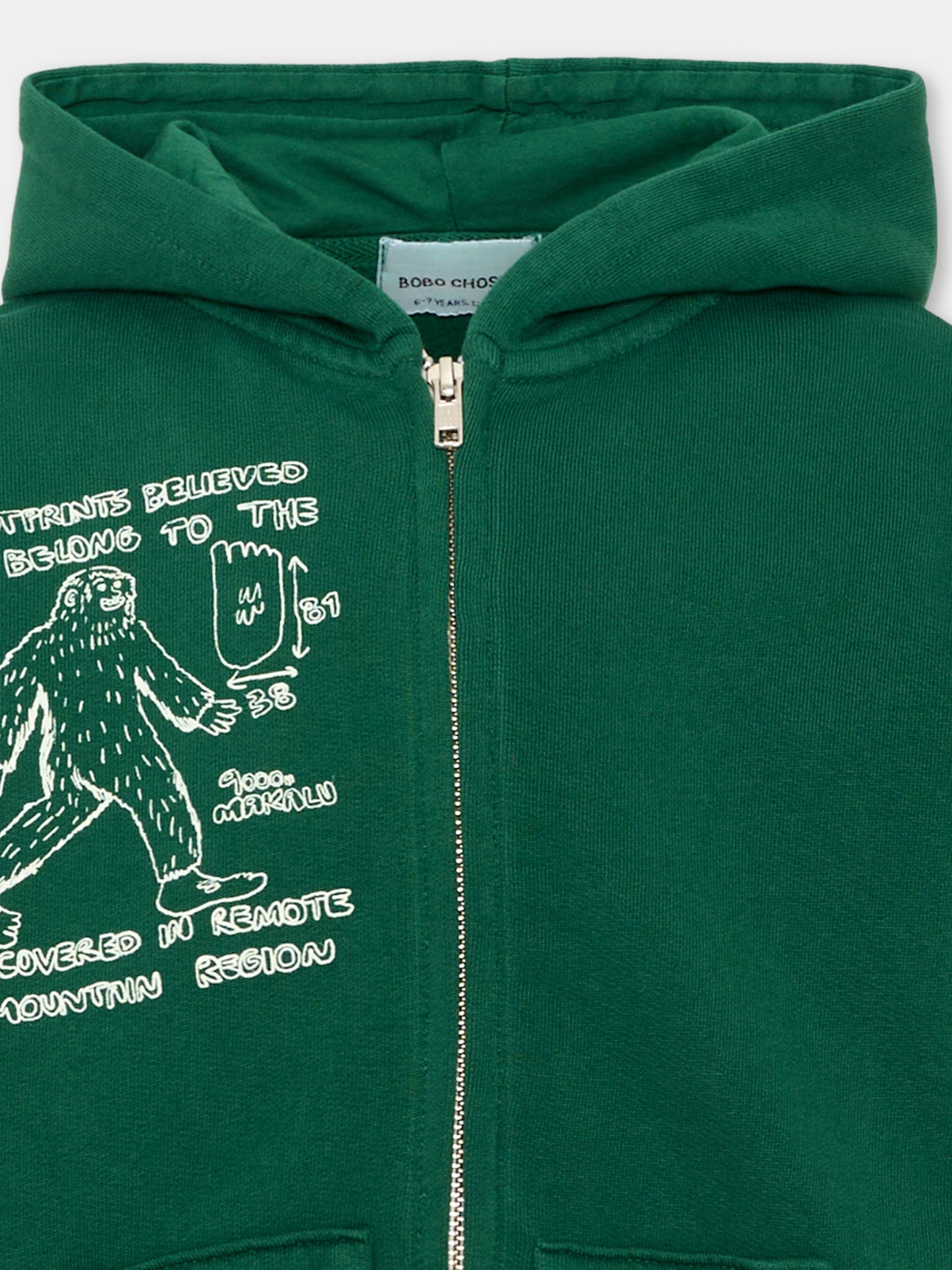 Felpa con cappuccio verde con stampa per bambino,Bobo Choses,B226AC050