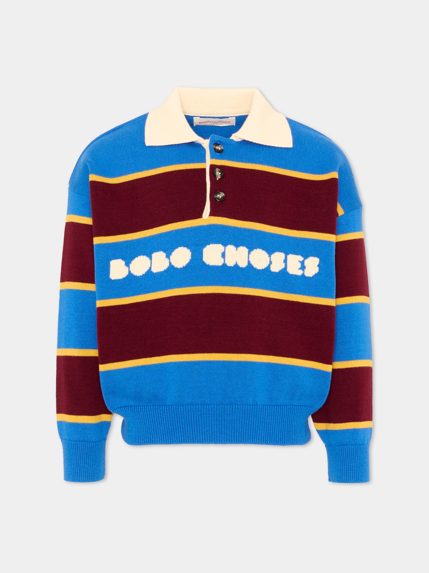 Polo a manica lunga multicolor per bambino rigata,Bobo Choses,B226AC116