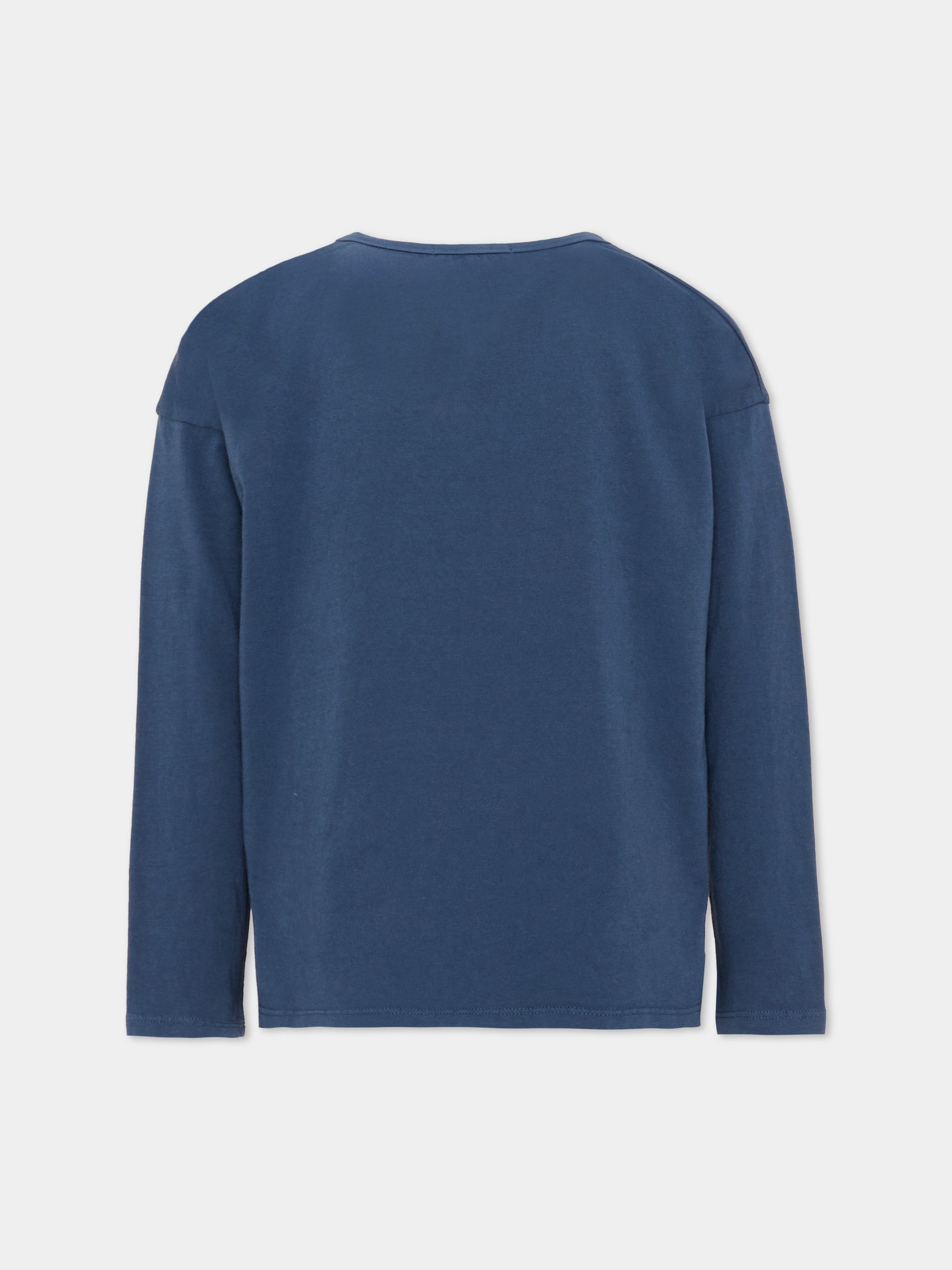 T-shirt a manica lunga blu stampata per bambino,Bobo Choses,B226AC013