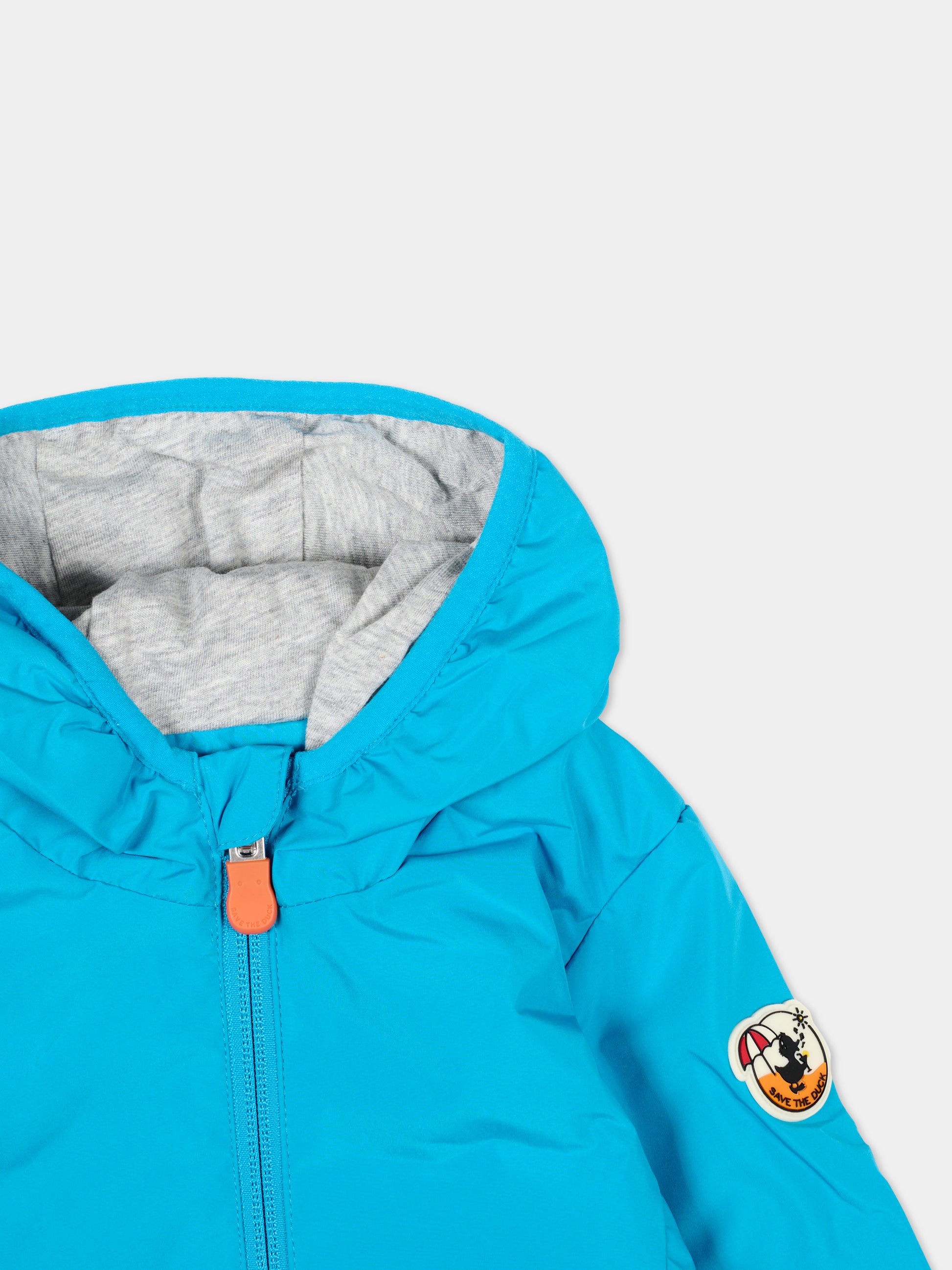 Giacca a vento azzurra Coco per neonato con logo,Save The Duck Kids,I30006X WIND20 90037