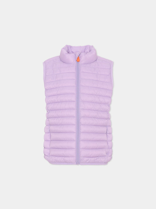 Gilet viola per bambina trapuntato,Save The Duck Kids,J82430X GIGA20 80042