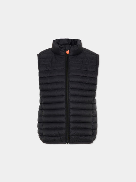 Gilet nero per bambini trapuntato,Save The Duck Kids,J82430X GIGA20 10000