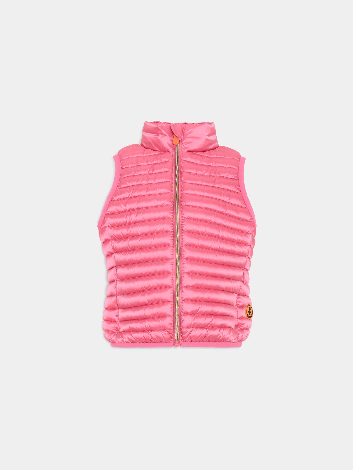 Gilet fucsia per bambina trapuntato,Save The Duck Kids,J85310G IRIS20 80017