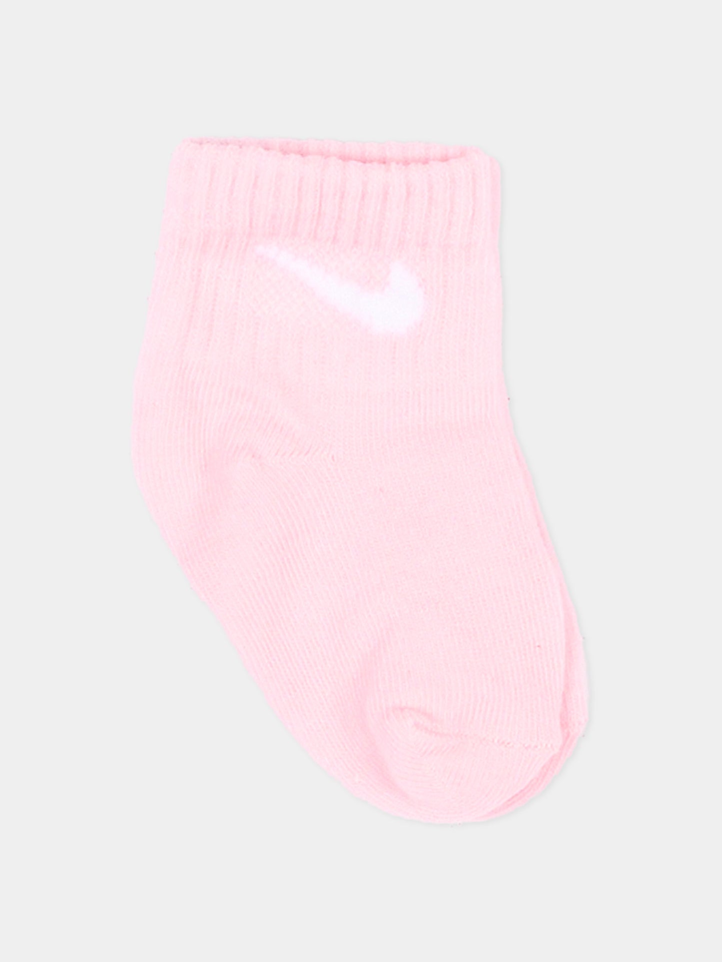 Calza spugna rosa per neonata con logo,Nike,NN0641 V12