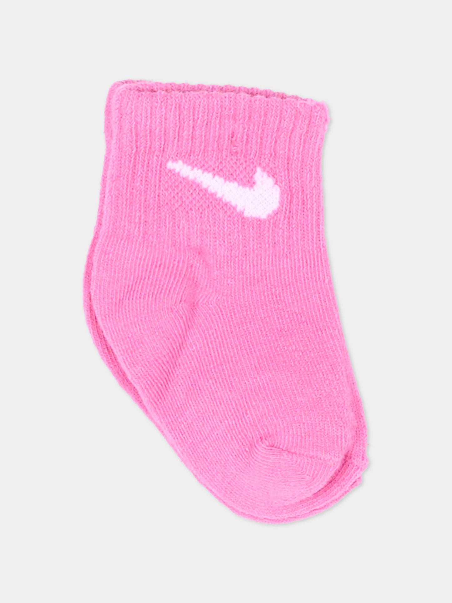 Calza spugna rosa per neonata con logo,Nike,NN0641 V12