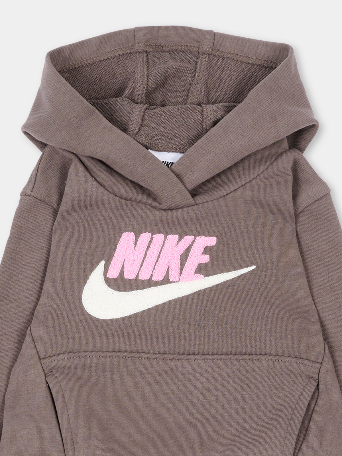 Completo sportivo lungo tortora logo per neonata,Nike,66N385 K0P