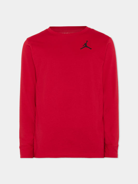 T-shirt a manica lunga rossa con Jumpman,Jordan,95A903 R78
