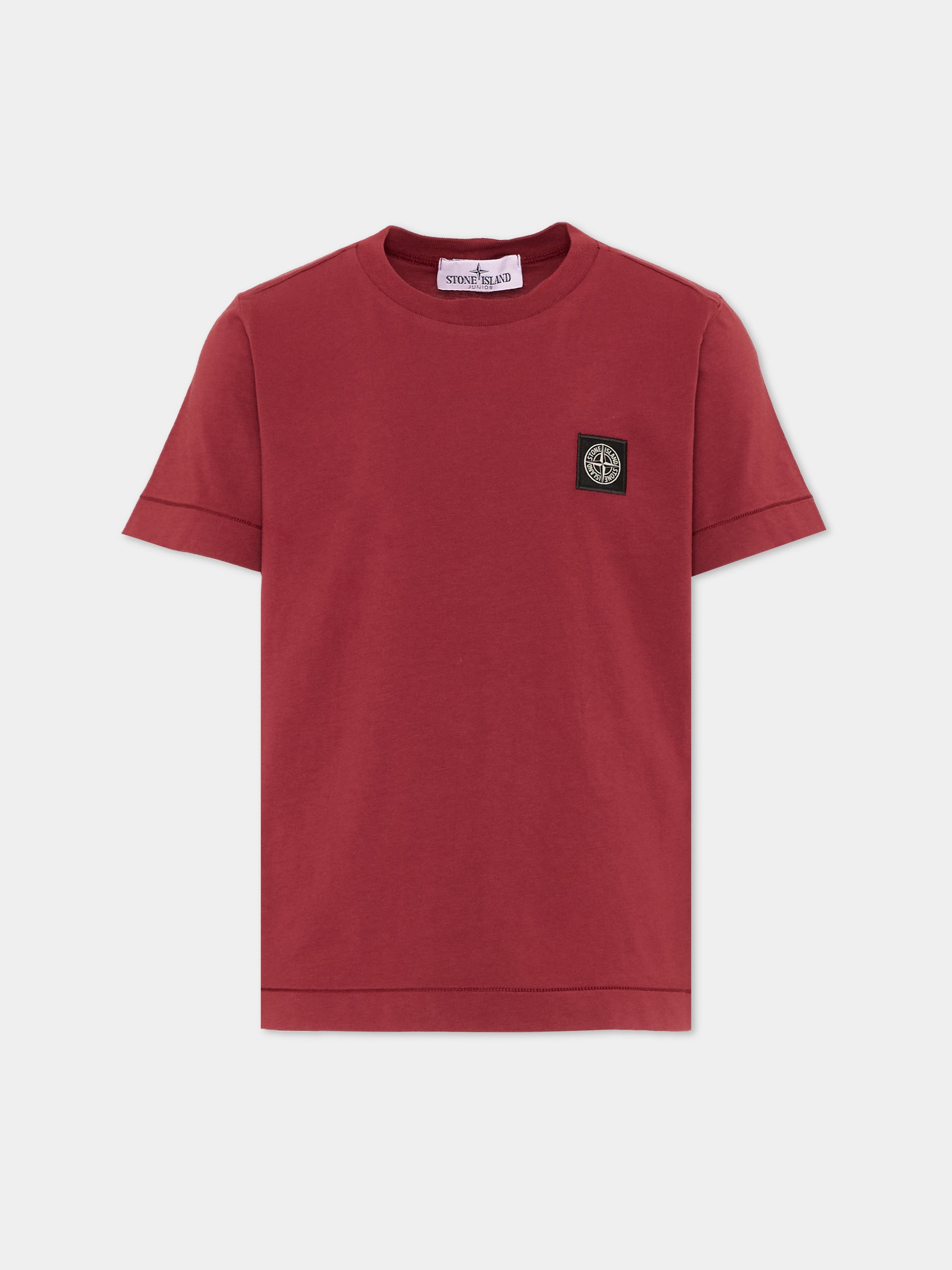 T-shirt rossa per bambino con logo,Stone Island Junior,L2S16 2100003 S0047 V0014