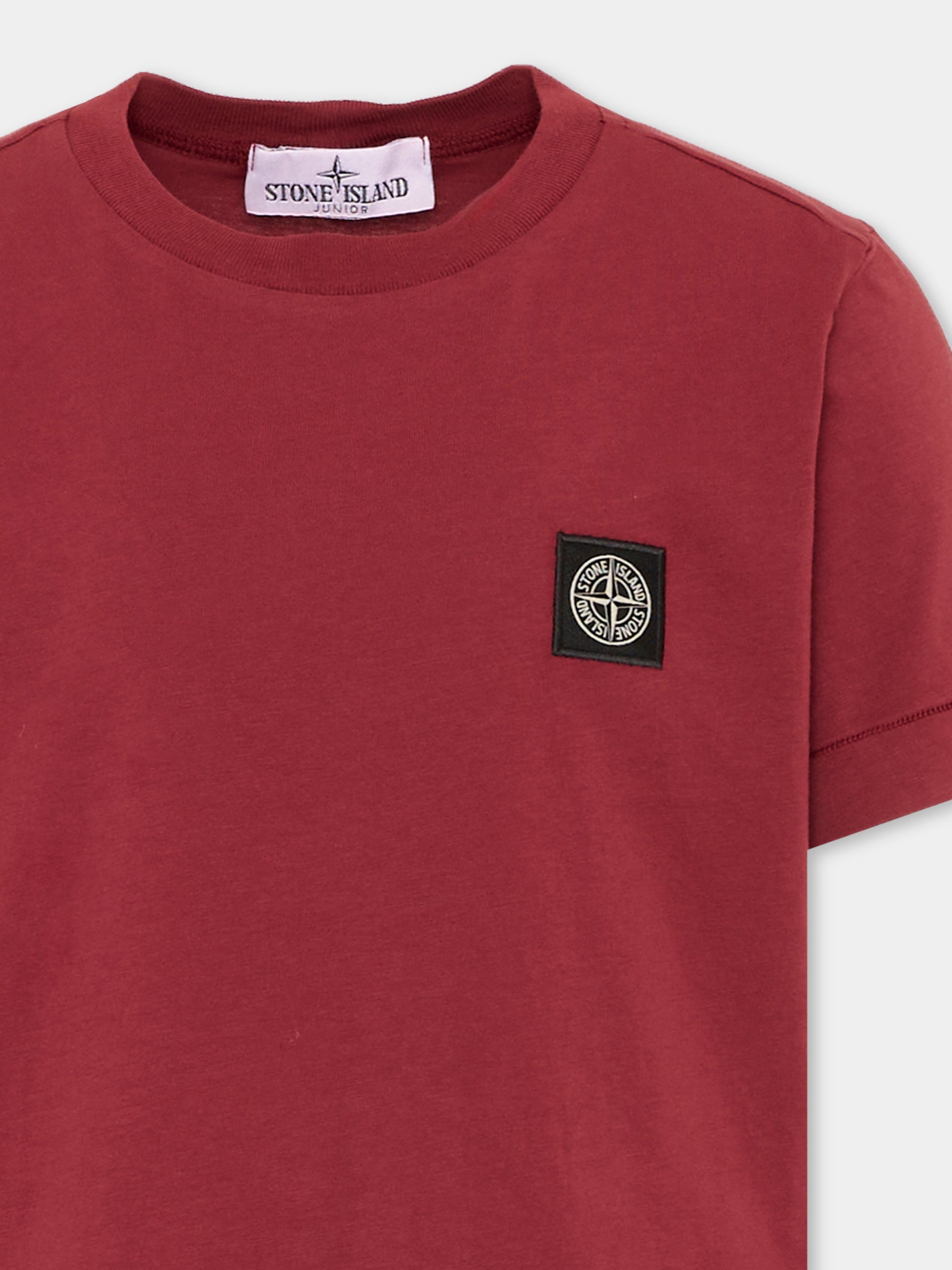 T-shirt rossa per bambino con logo,Stone Island Junior,L2S16 2100003 S0047 V0014