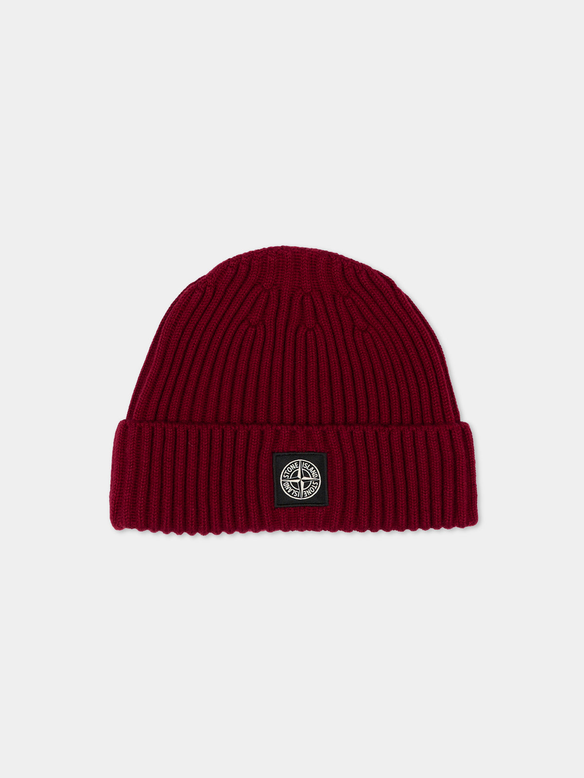 Berretto rosso per bambino con logo,Stone Island Junior,L2S16 N100007 S0C03 V0014