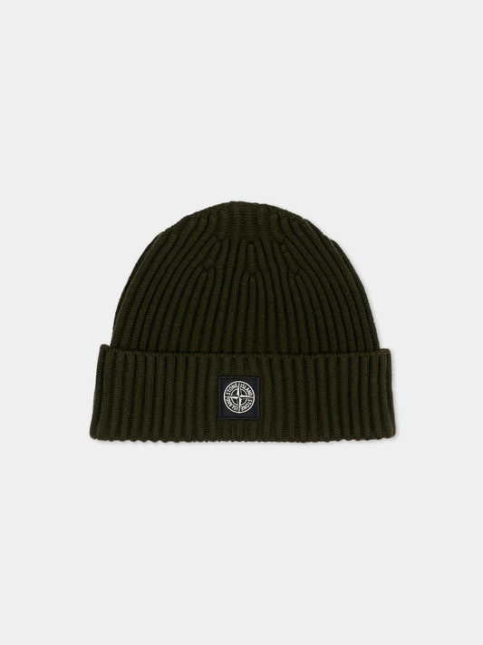 Berretto verde per bambino con logo,Stone Island Junior,L2S16 N100007 S0C03 V005G