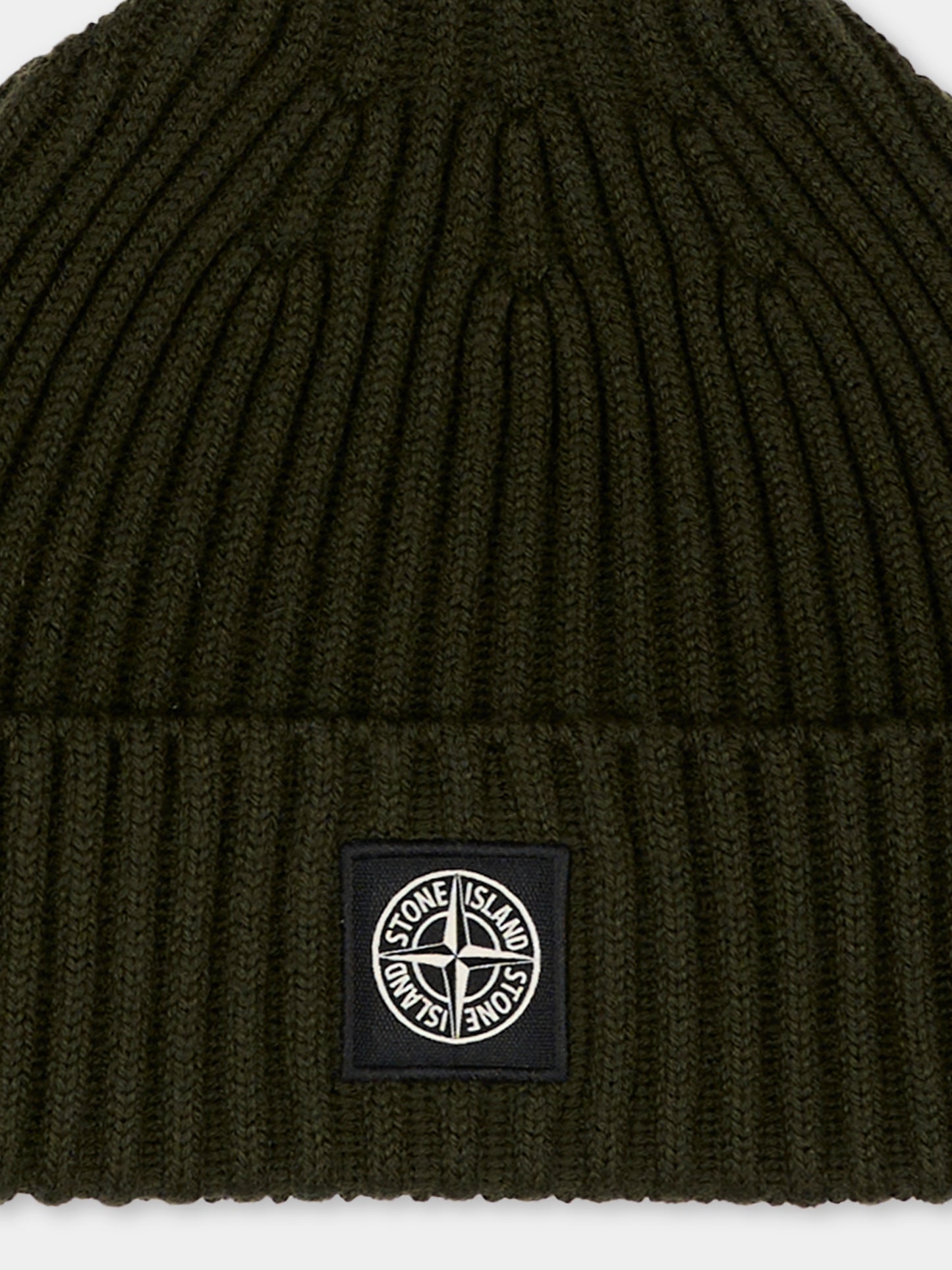 Berretto verde per bambino con logo,Stone Island Junior,L2S16 N100007 S0C03 V005G