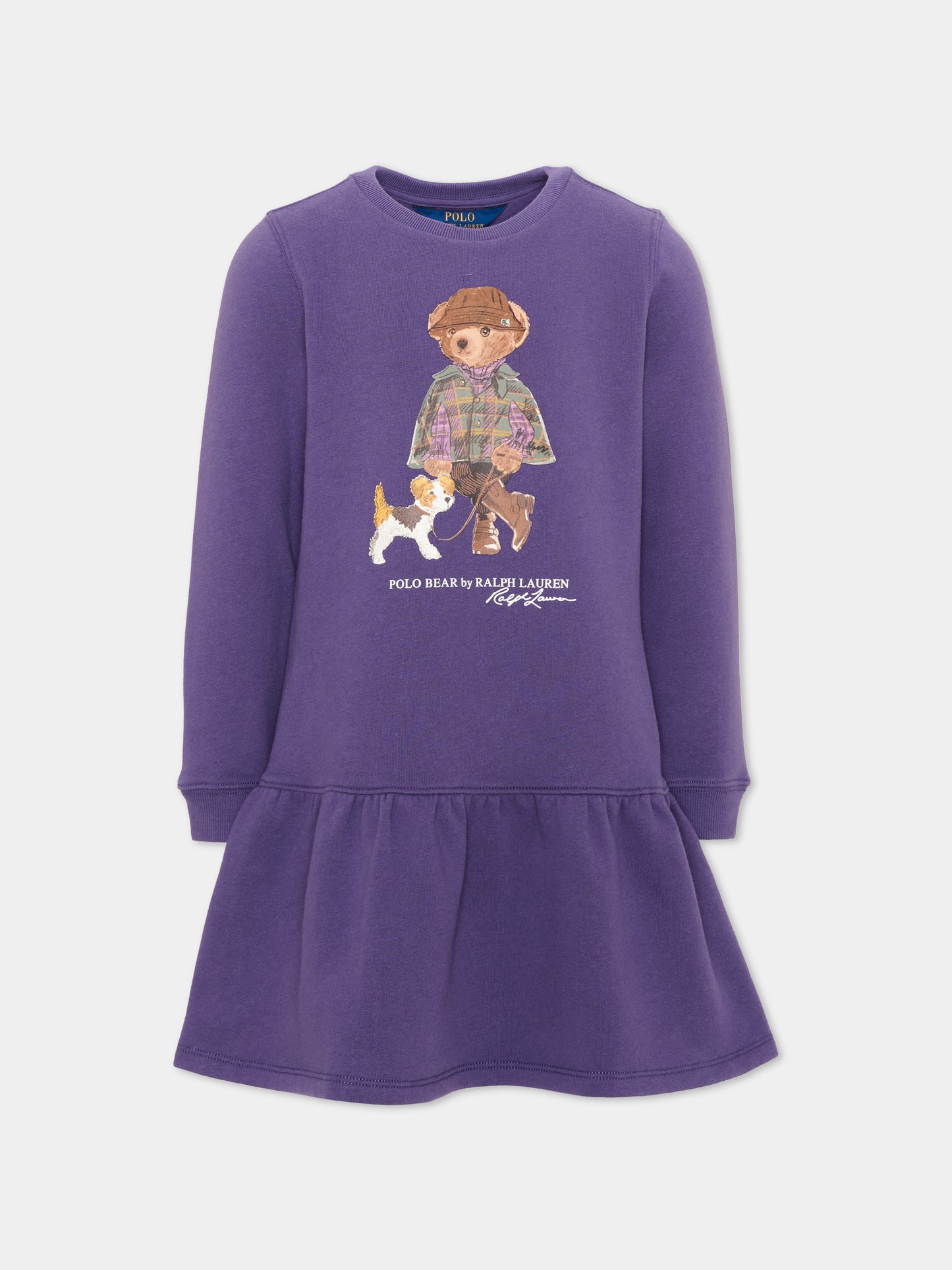 Vestito viola per bambina con logo,Ralph Lauren Kids,B26294001