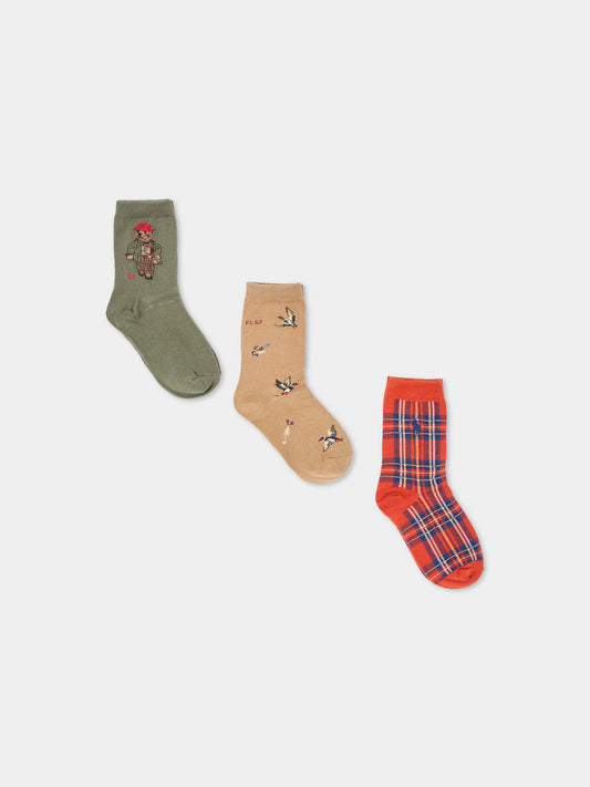 Calzini multicolor con logo per bambina,Ralph Lauren Kids,P19557001