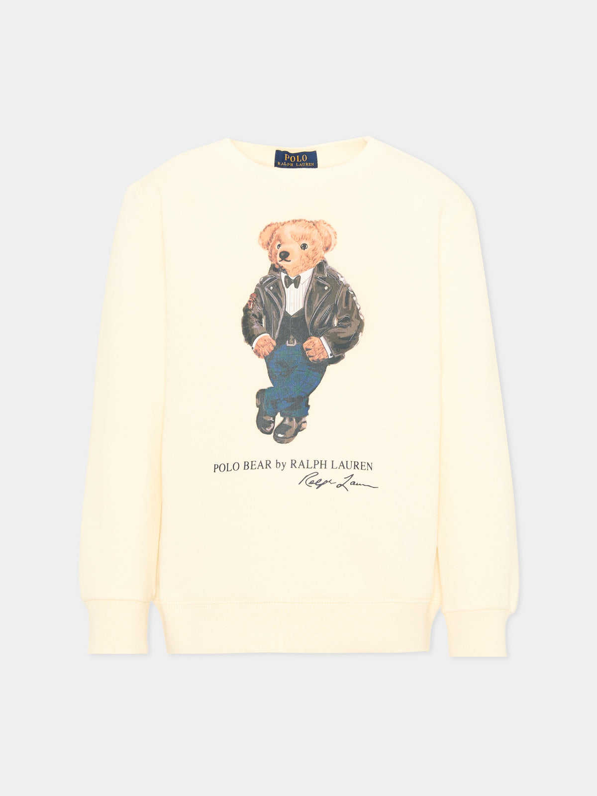 Felpa girocollo avorio per bambino con Polo Bear,Ralph Lauren Kids,B29157001