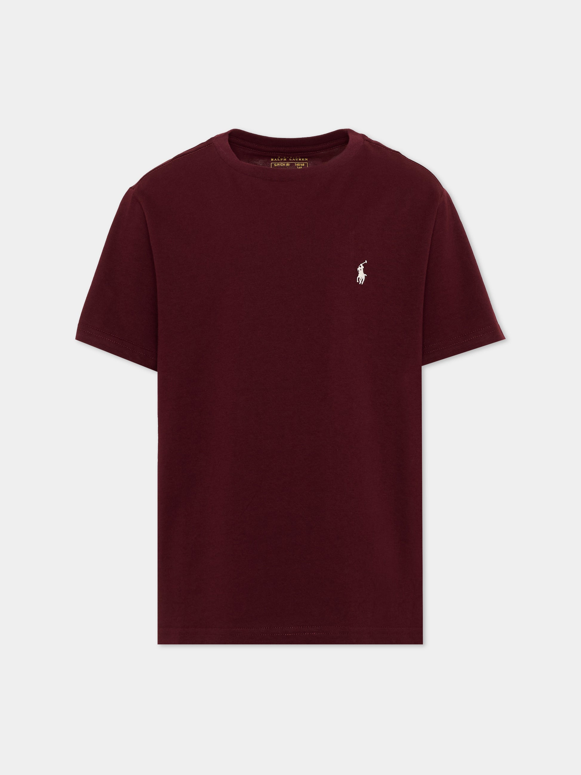 T-Shirt bordeaux per bambini con Pony,Ralph Lauren Kids,832904513