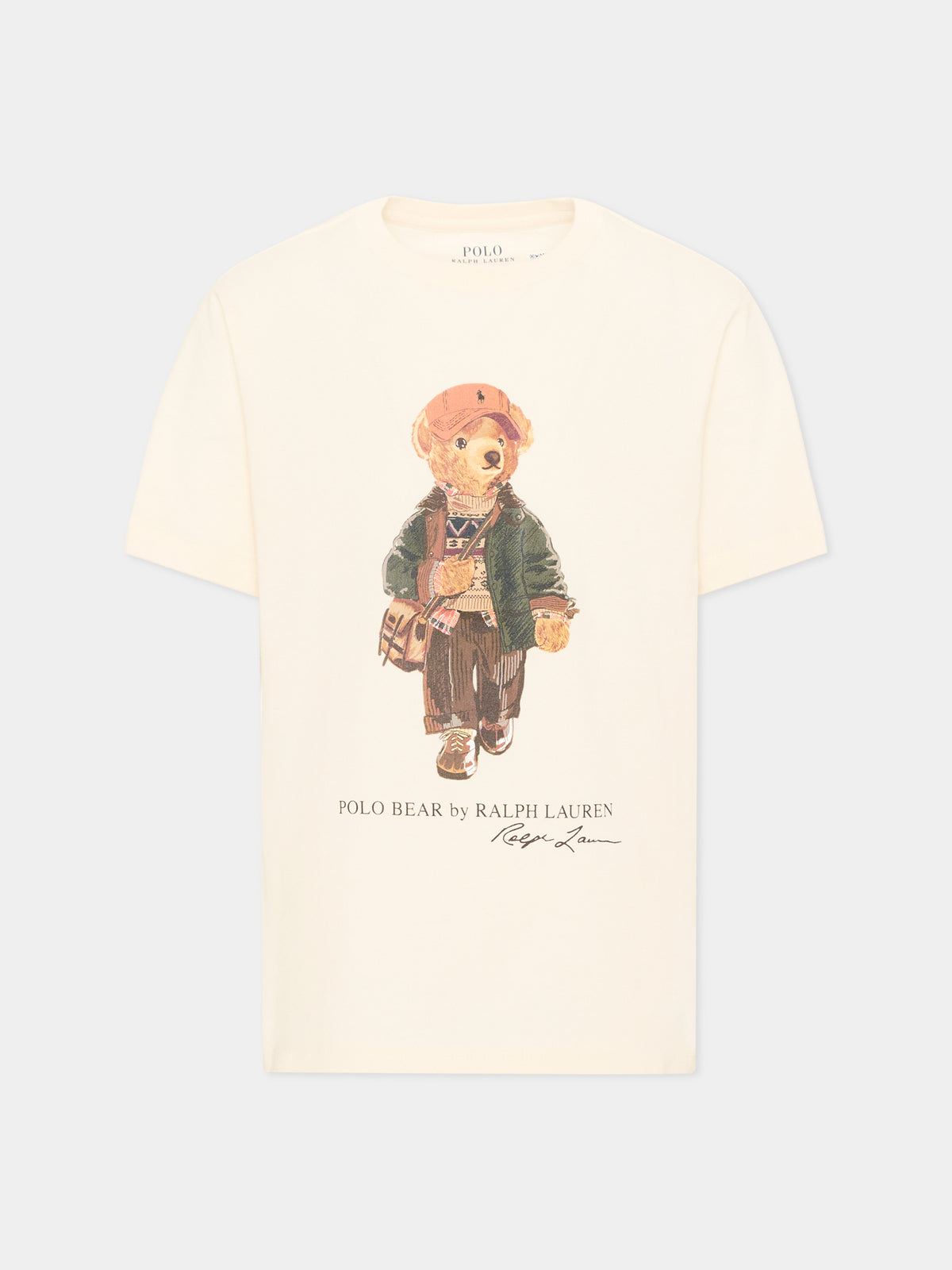 T-shirt avorio per bambini con Polo Bear,Ralph Lauren Kids,B27298002