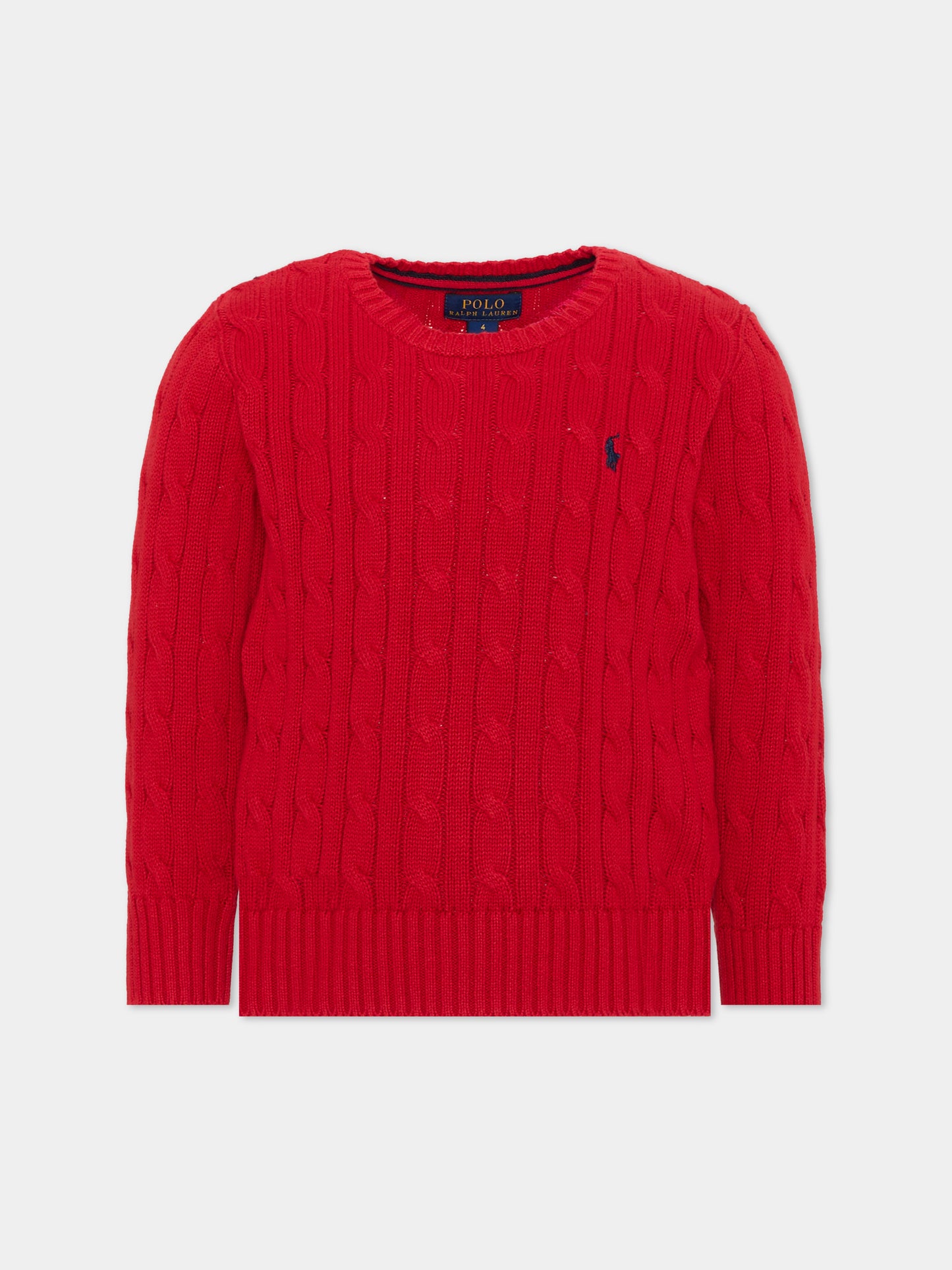 Maglione rosso per bambini con logo,Ralph Lauren Kids,702674043