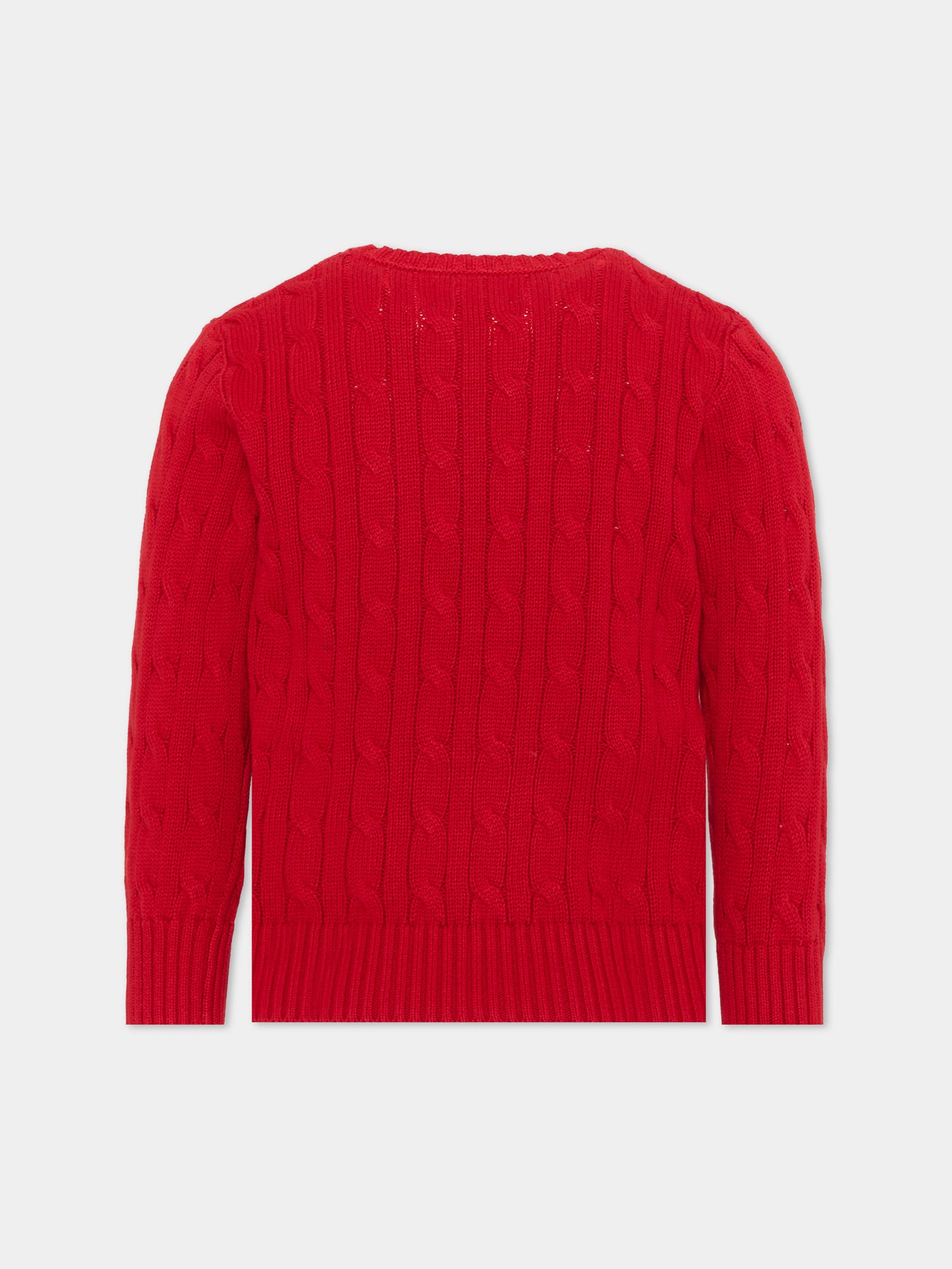 Maglione rosso per bambini con logo,Ralph Lauren Kids,702674043