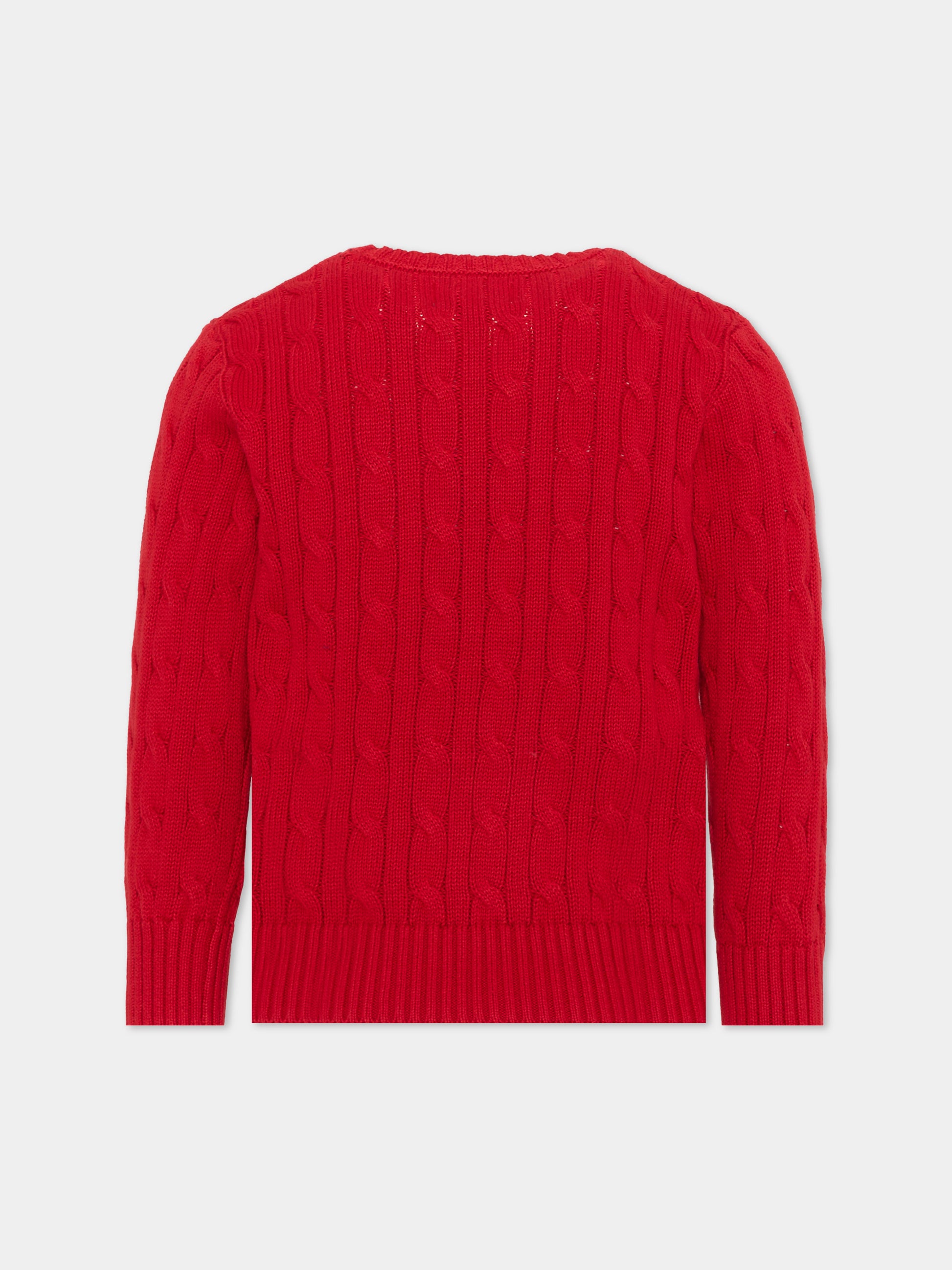 Maglione rosso per bambini con logo,Ralph Lauren Kids,702674043