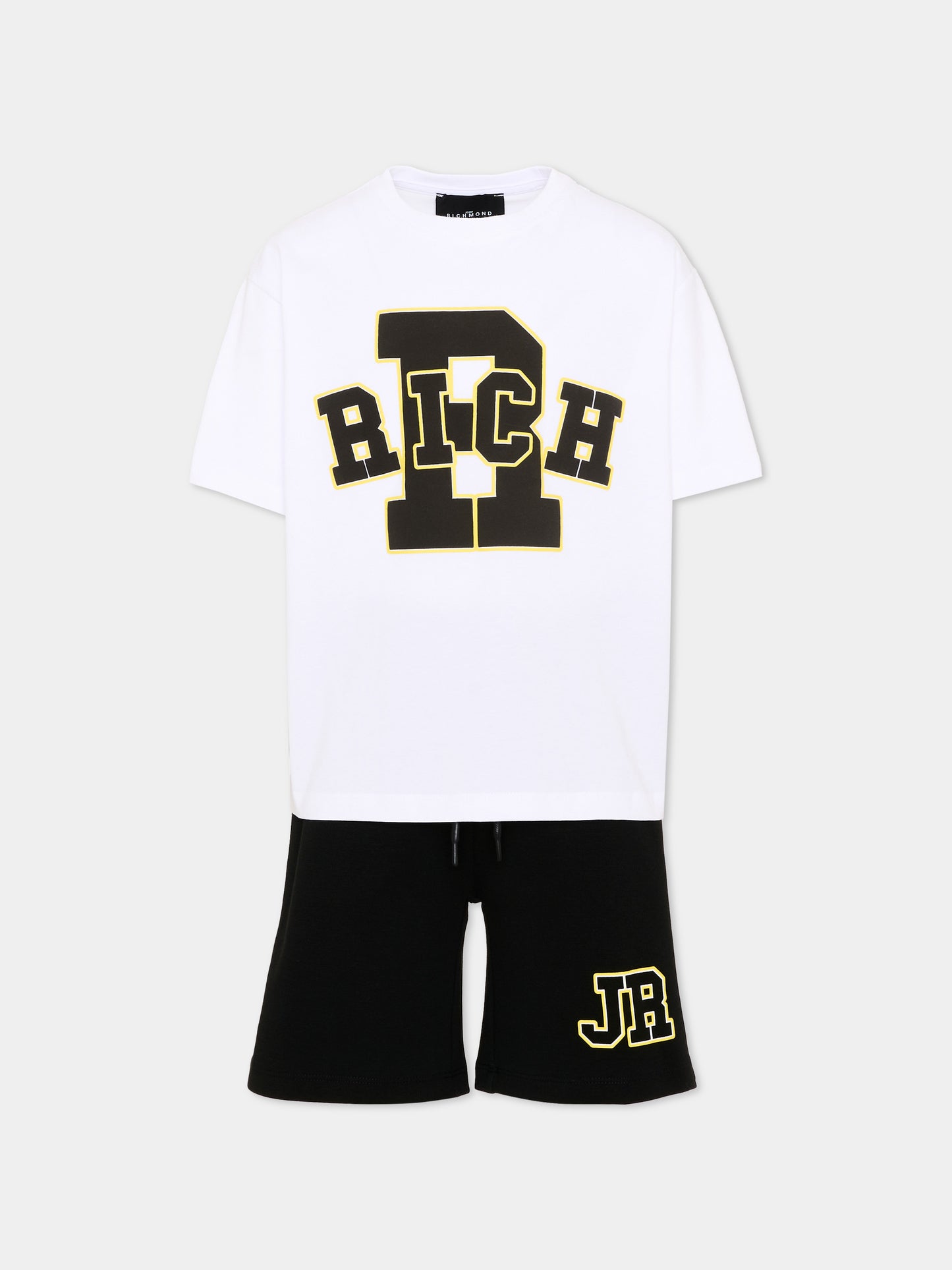 Completo sportivo bianco per bambino con logo,Richmond,RBP26019CJ WHITE/BLK