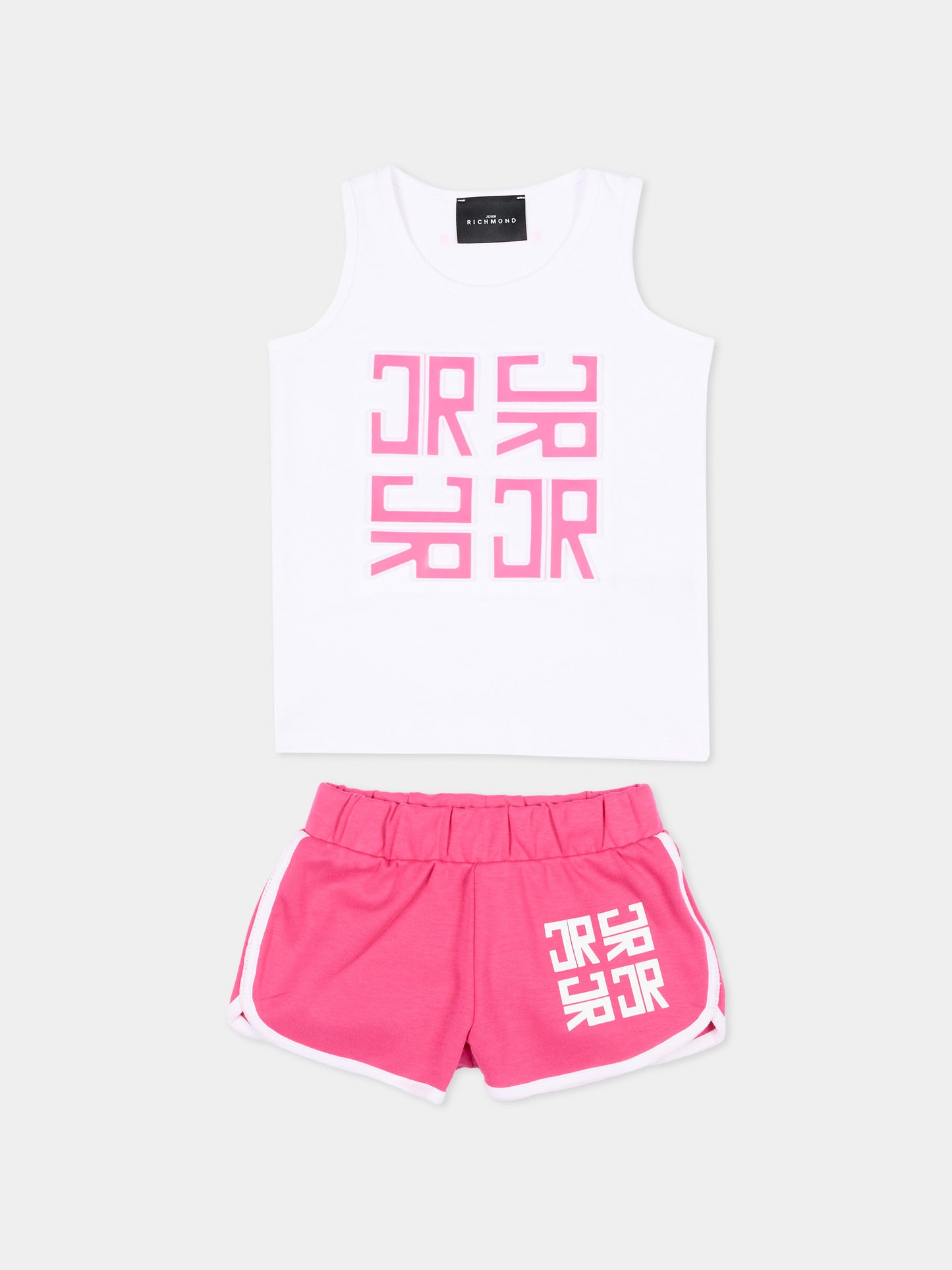 Completo sportivo bianco per neonata con logo,Richmond,RIP26028CJ WHITE/F.P.